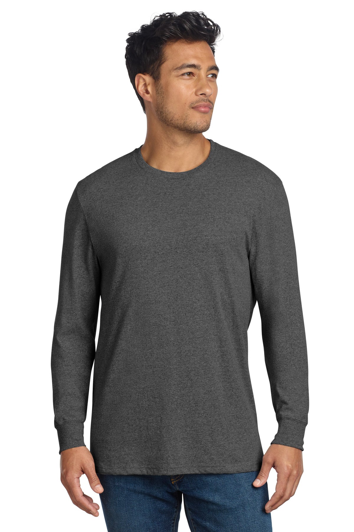 Custom Reloaded Charcoal Heather Unisex Long Sleeve Recycled Blend Tee AL6204, personalized by SanCanDo Swag in Argyle, TX