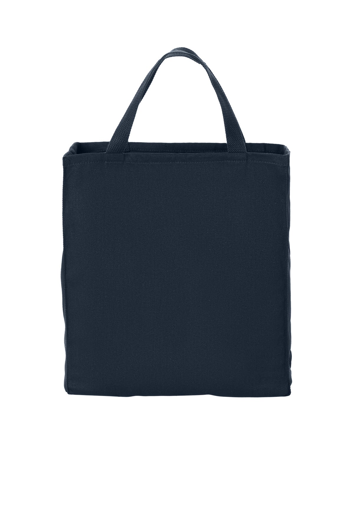 Navy | Front | Custom Navy Ideal Twill Grocery Tote B100, personalized by SanCanDo Swag in Argyle, TX