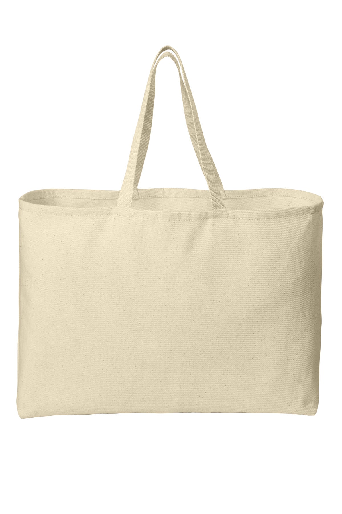 Natural | Front | Custom Natural Ideal Twill Jumbo Tote B300, personalized by SanCanDo Swag in Argyle, TX