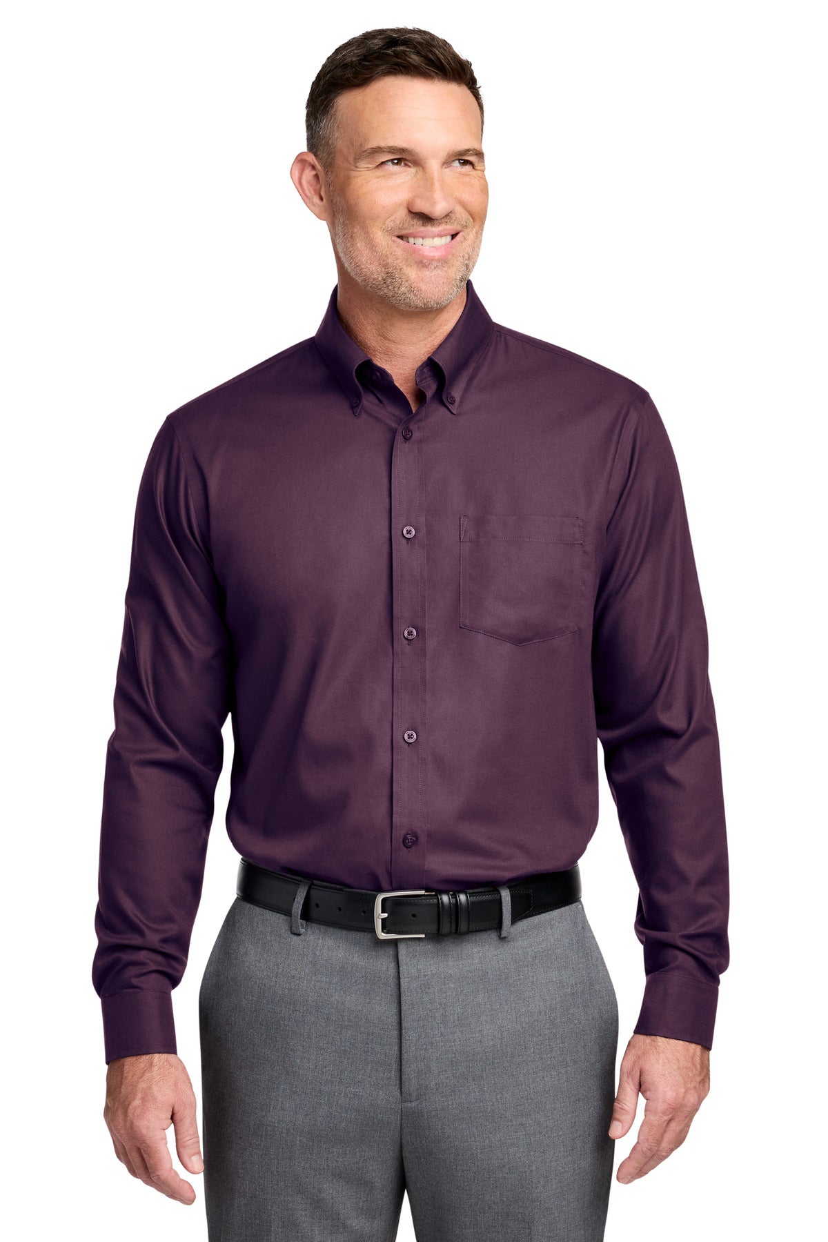 Custom Navy Blazer/ Vintage Port Wrinkle-Free Stretch Nailhead Shirt BB18002, personalized by SanCanDo Swag in Argyle, TX
