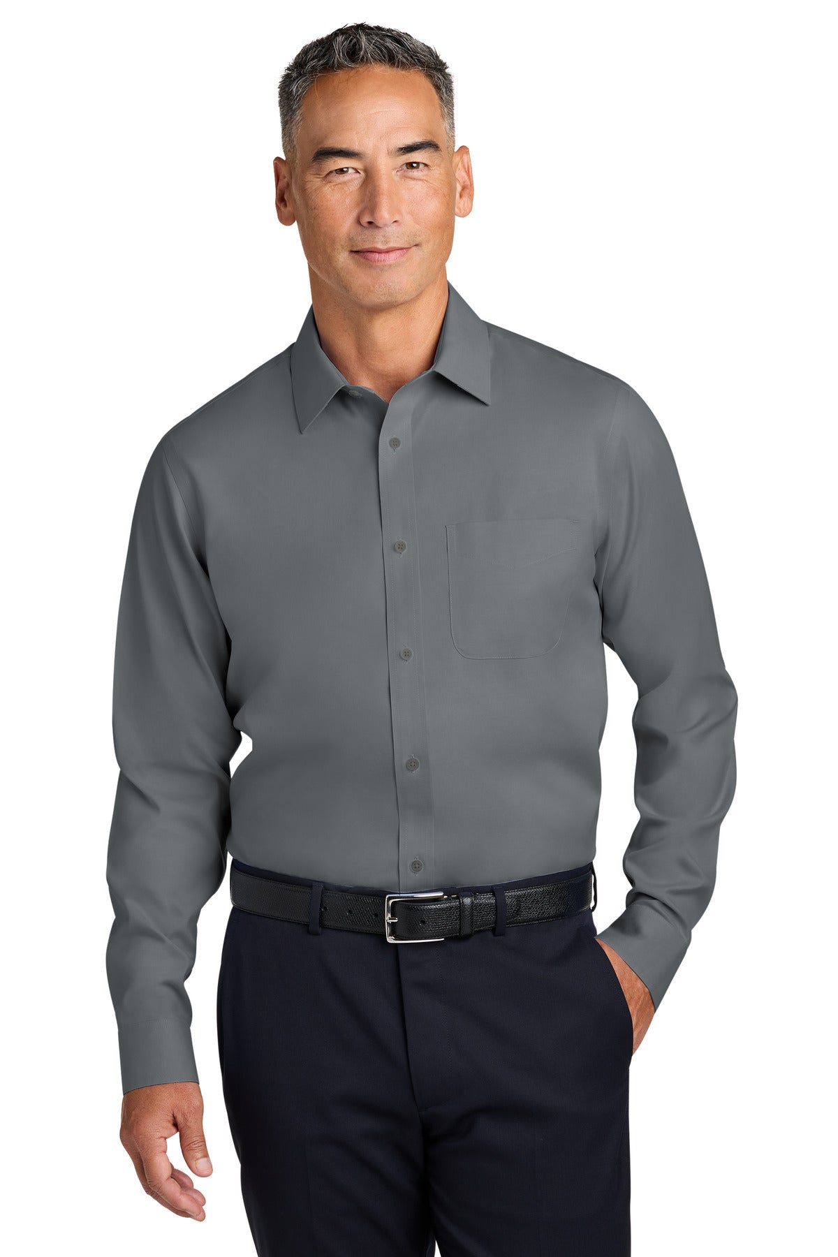 Custom Deep Black Pinpoint Spread Collar Shirt BB18012, personalized by SanCanDo Swag in Argyle, TX