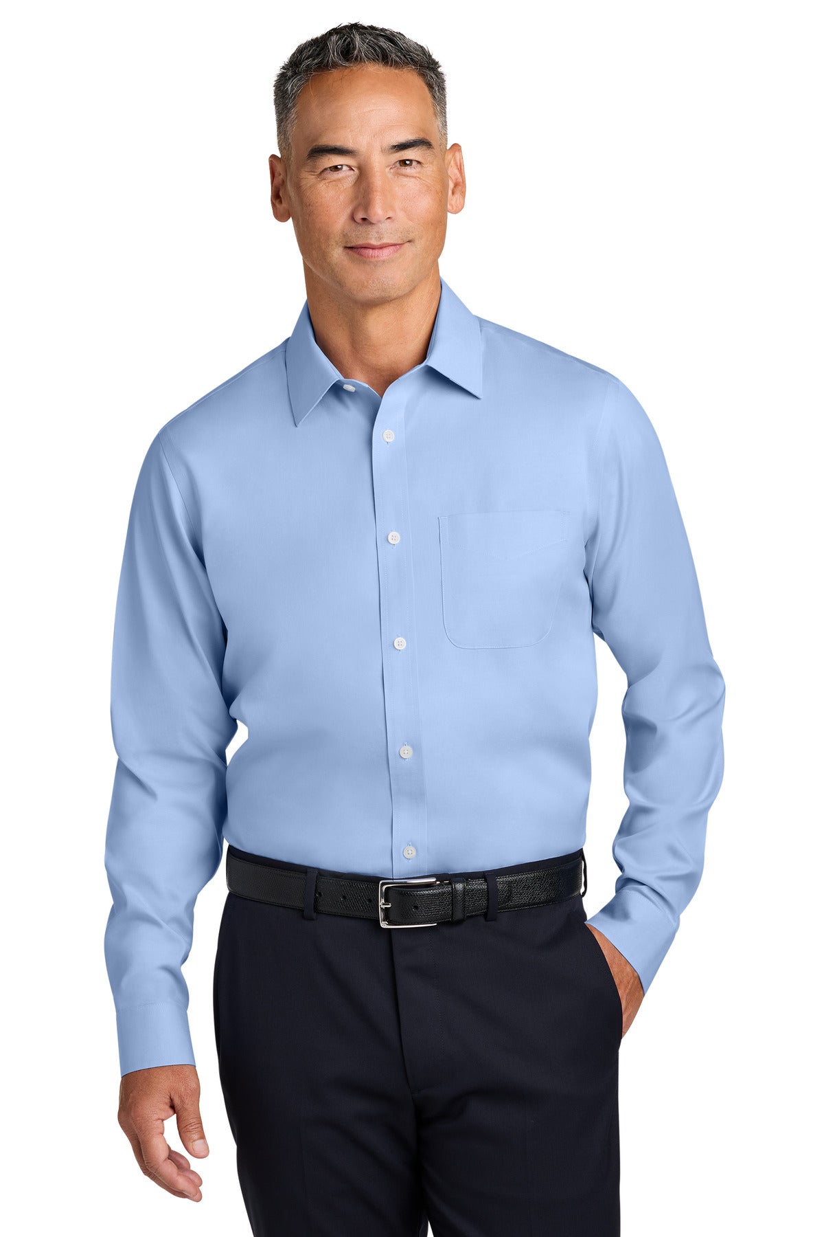 Custom Newport Blue Pinpoint Spread Collar Shirt BB18012, personalized by SanCanDo Swag in Argyle, TX