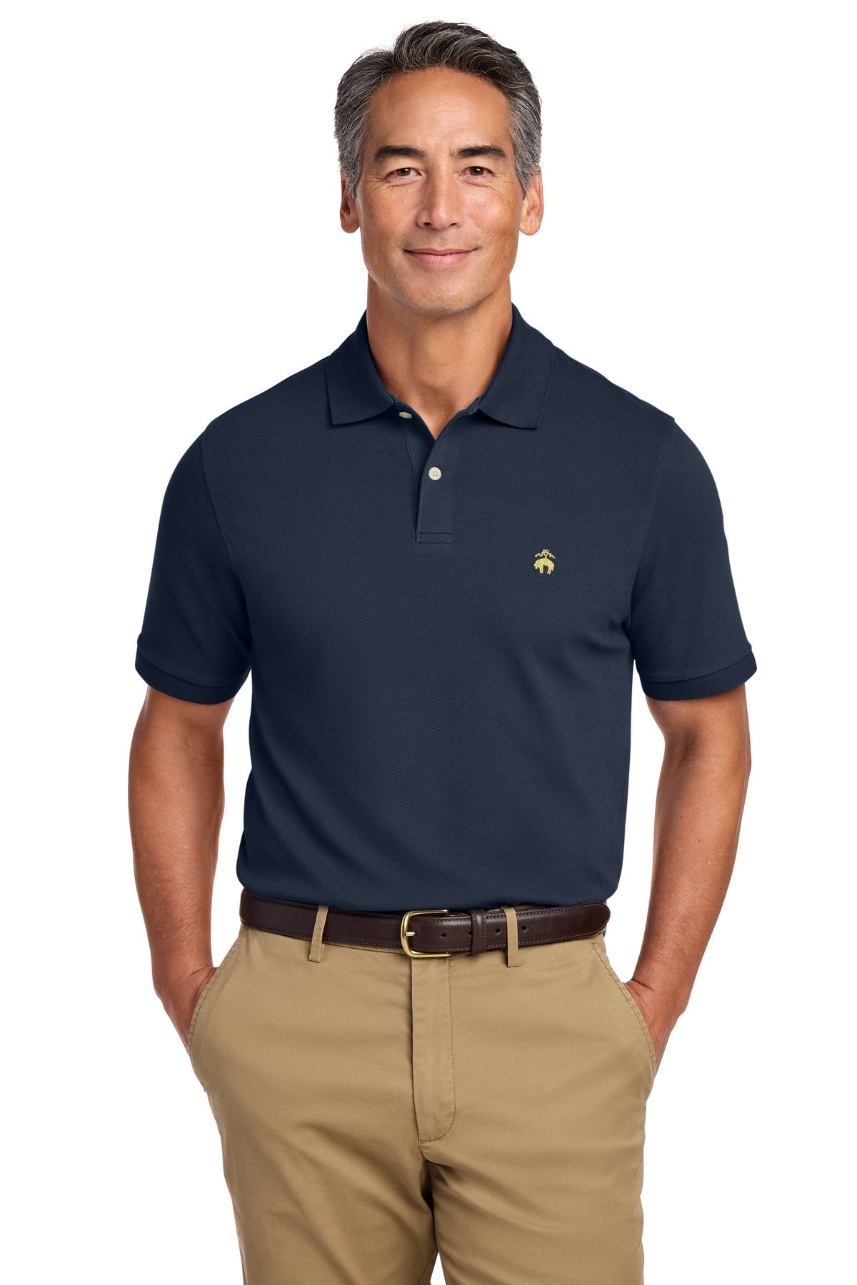 Custom Navy Blazer Pima Cotton Pique Polo BB18200, personalized by SanCanDo Swag in Argyle, TX
