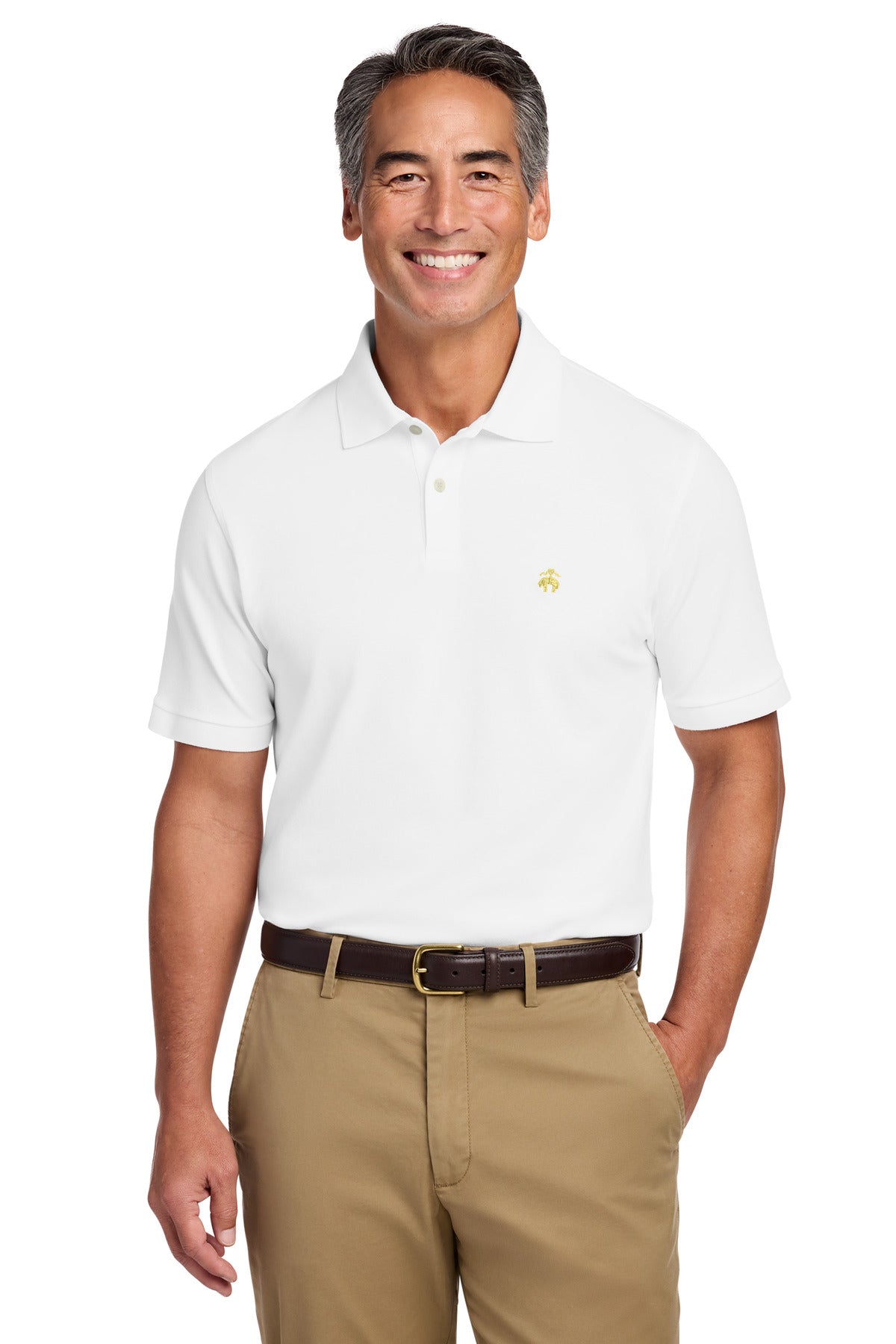 Custom White Pima Cotton Pique Polo BB18200, personalized by SanCanDo Swag in Argyle, TX
