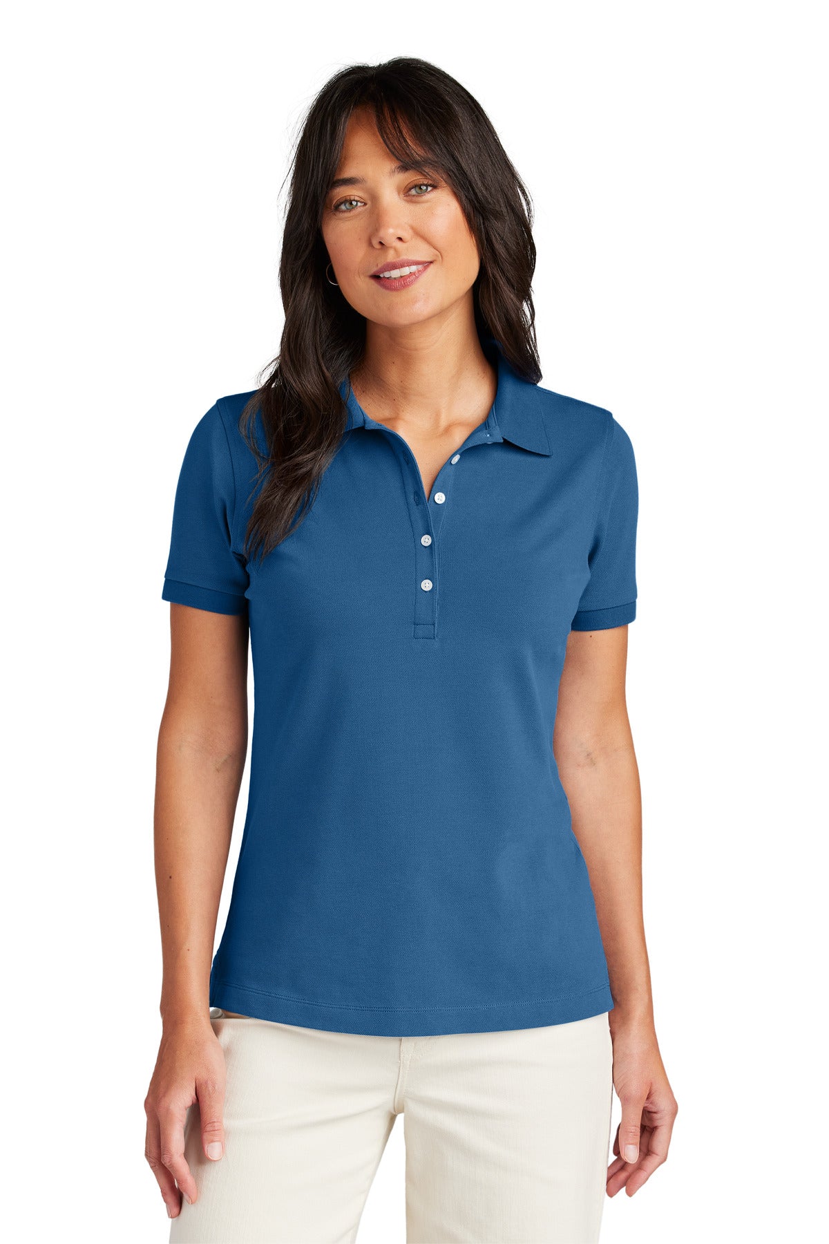 Custom Charter Blue Women's Pima Cotton Pique Polo BB18201, personalized by SanCanDo Swag in Argyle, TX