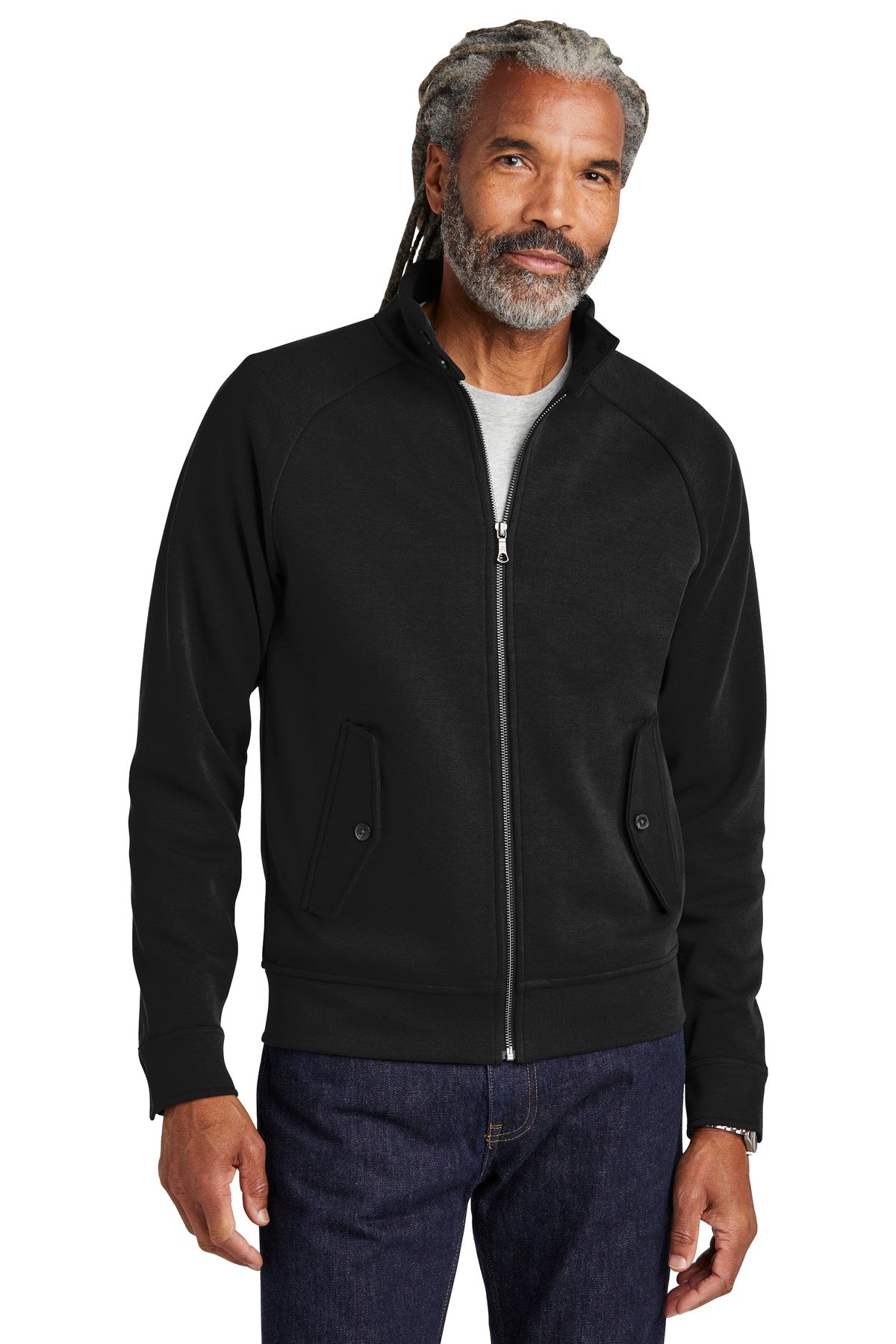 Custom Deep Black Double-Knit Full-Zip BB18210, personalized by SanCanDo Swag in Argyle, TX