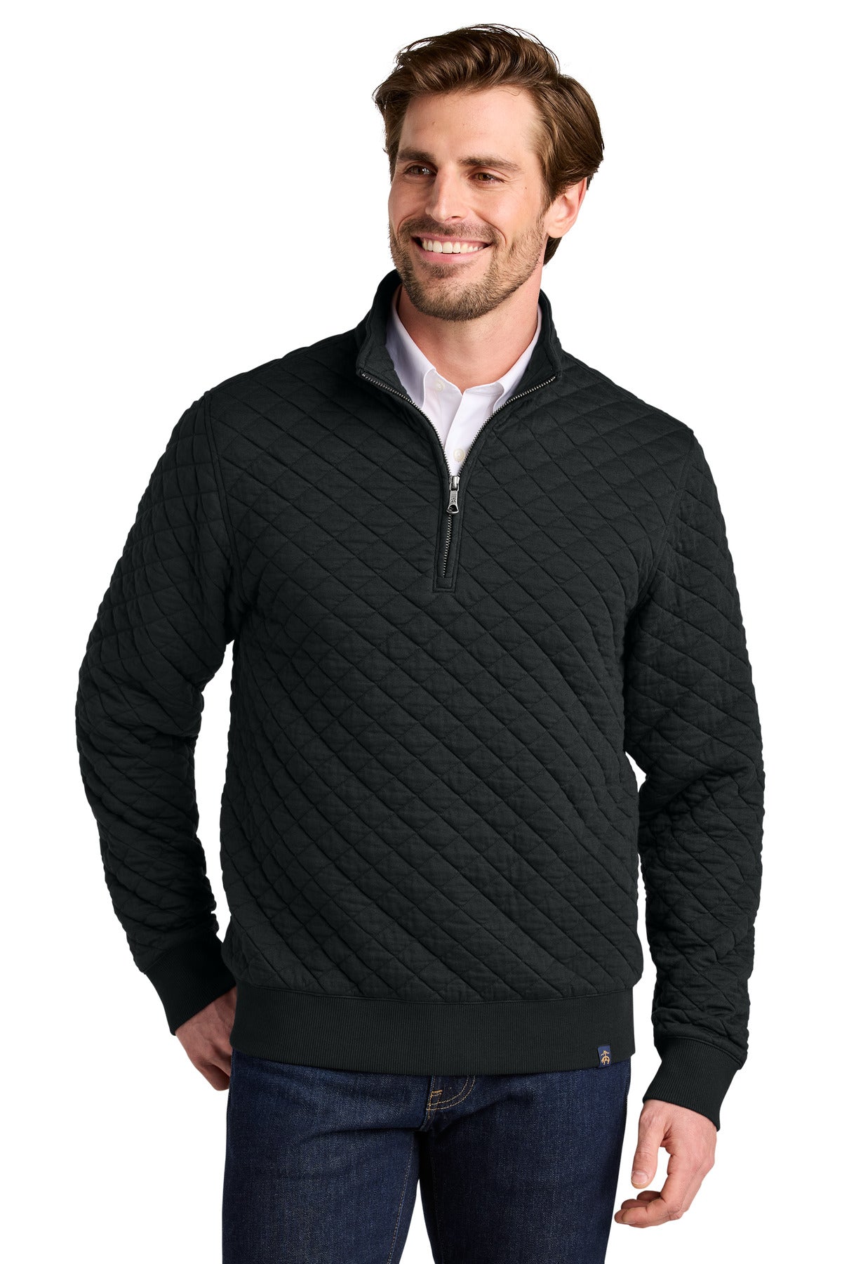 Custom Deep Black Diamond Quilt 1/4-Zip BB18212, personalized by SanCanDo Swag in Argyle, TX