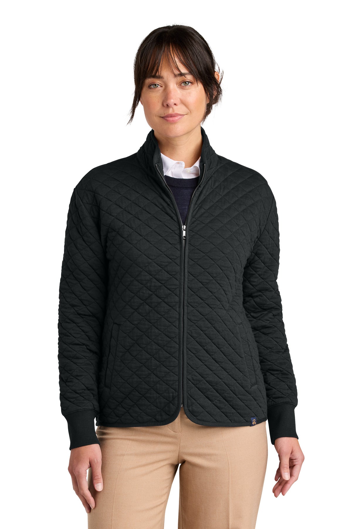 Custom Deep Black Women's Diamond Quilt Full-Zip BB18213, personalized by SanCanDo Swag in Argyle, TX