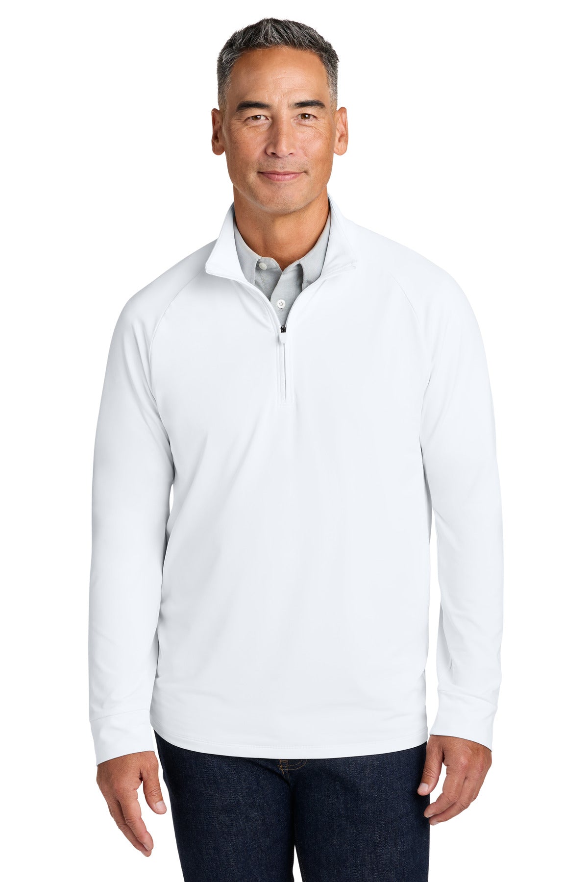 Custom White Luxe Performance 1/4-Zip BB18214, personalized by SanCanDo Swag in Argyle, TX
