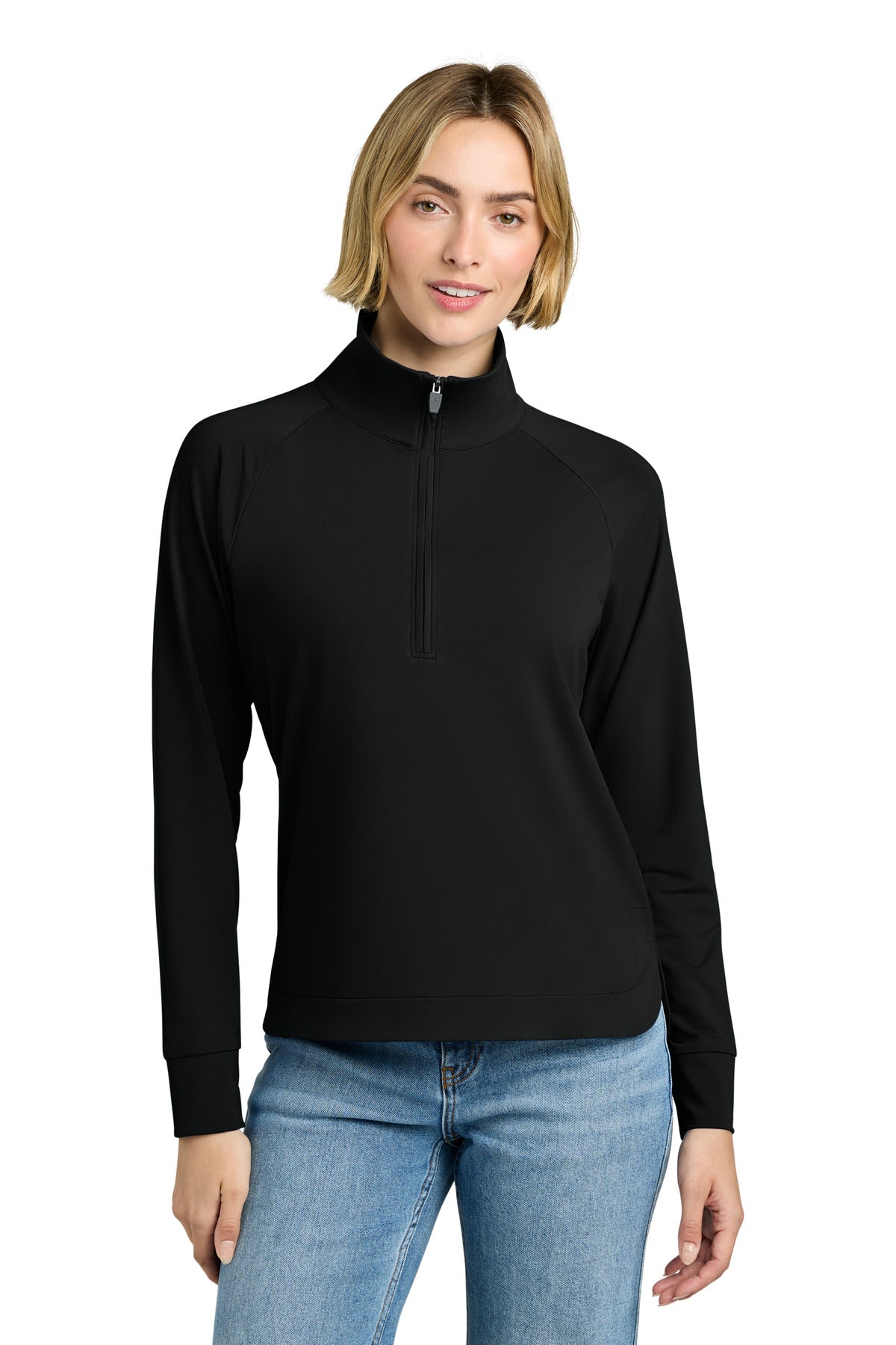 Custom Deep Black Women's Luxe Performance 1/4-Zip BB18215, personalized by SanCanDo Swag in Argyle, TX
