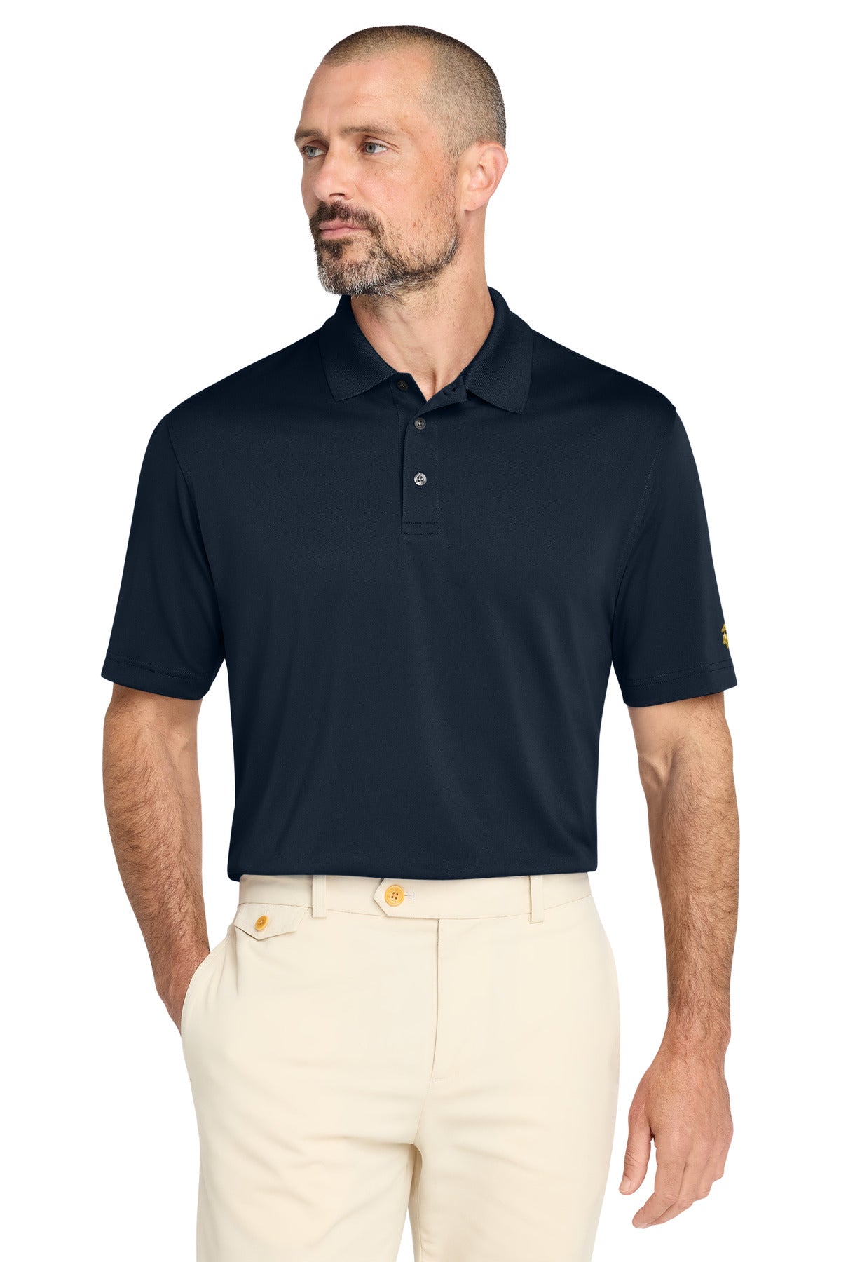 Custom Navy Blazer Mesh Pique Performance Polo BB18220, personalized by SanCanDo Swag in Argyle, TX