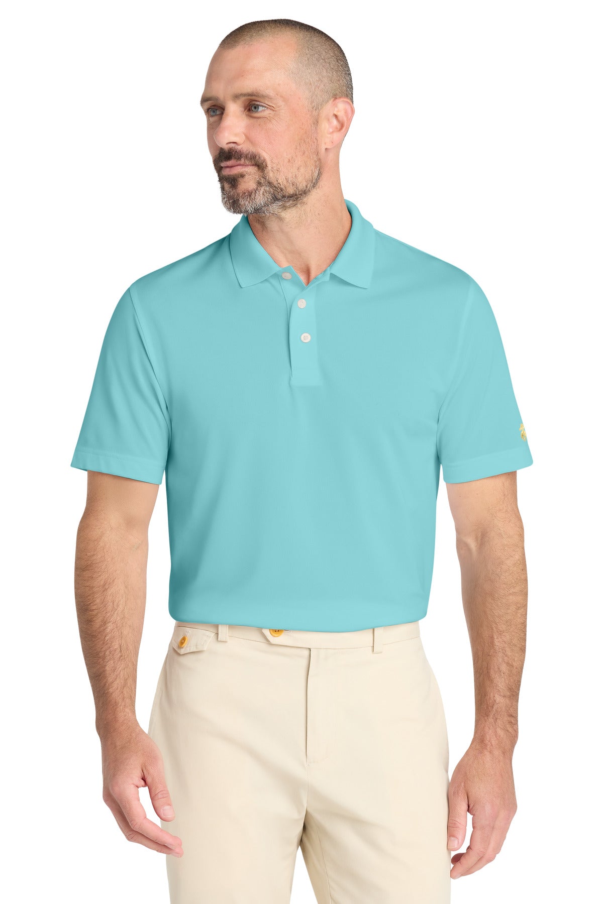 Custom Soft Mint Mesh Pique Performance Polo BB18220, personalized by SanCanDo Swag in Argyle, TX