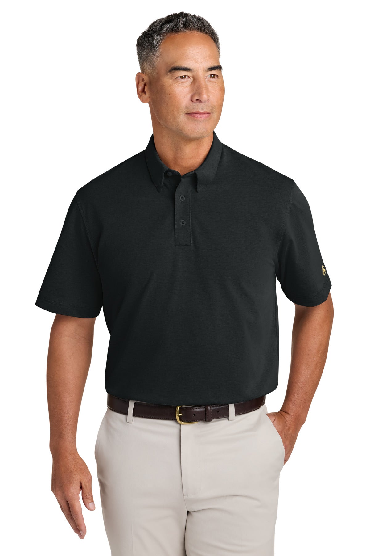 Custom Deep Black Pinpoint Pique Dress Polo BB18222, personalized by SanCanDo Swag in Argyle, TX