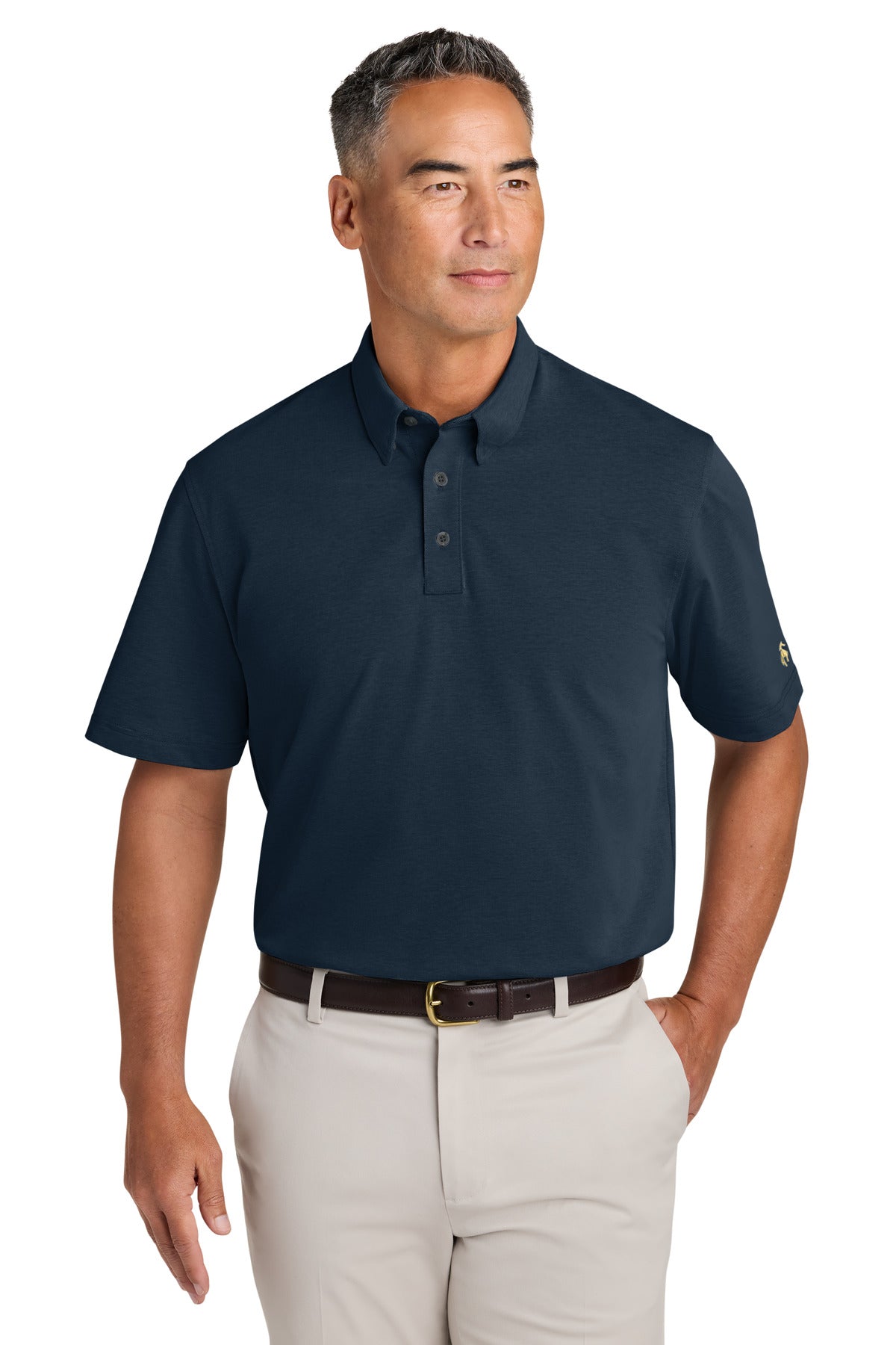 Custom Navy Blazer Pinpoint Pique Dress Polo BB18222, personalized by SanCanDo Swag in Argyle, TX