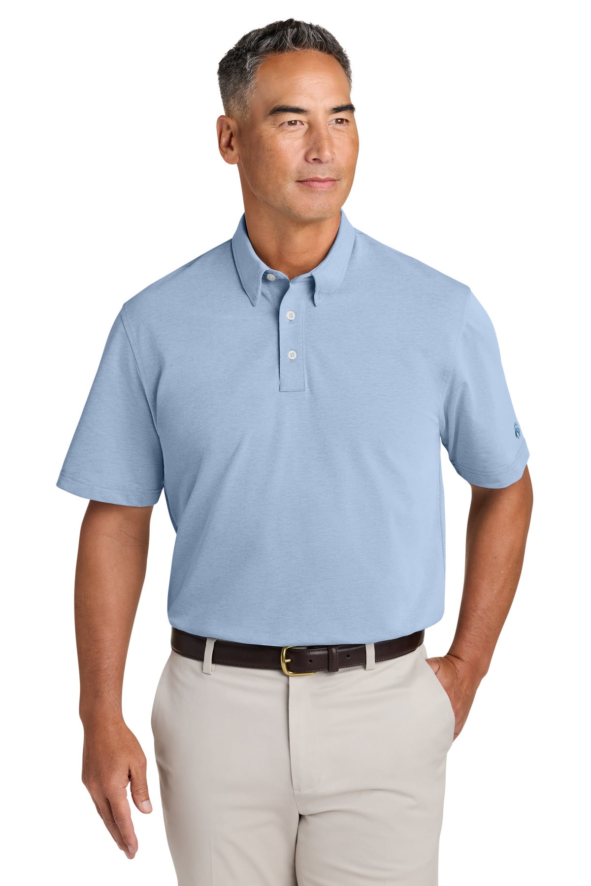 Custom Newport Blue End On End Pinpoint Pique Dress Polo BB18222, personalized by SanCanDo Swag in Argyle, TX