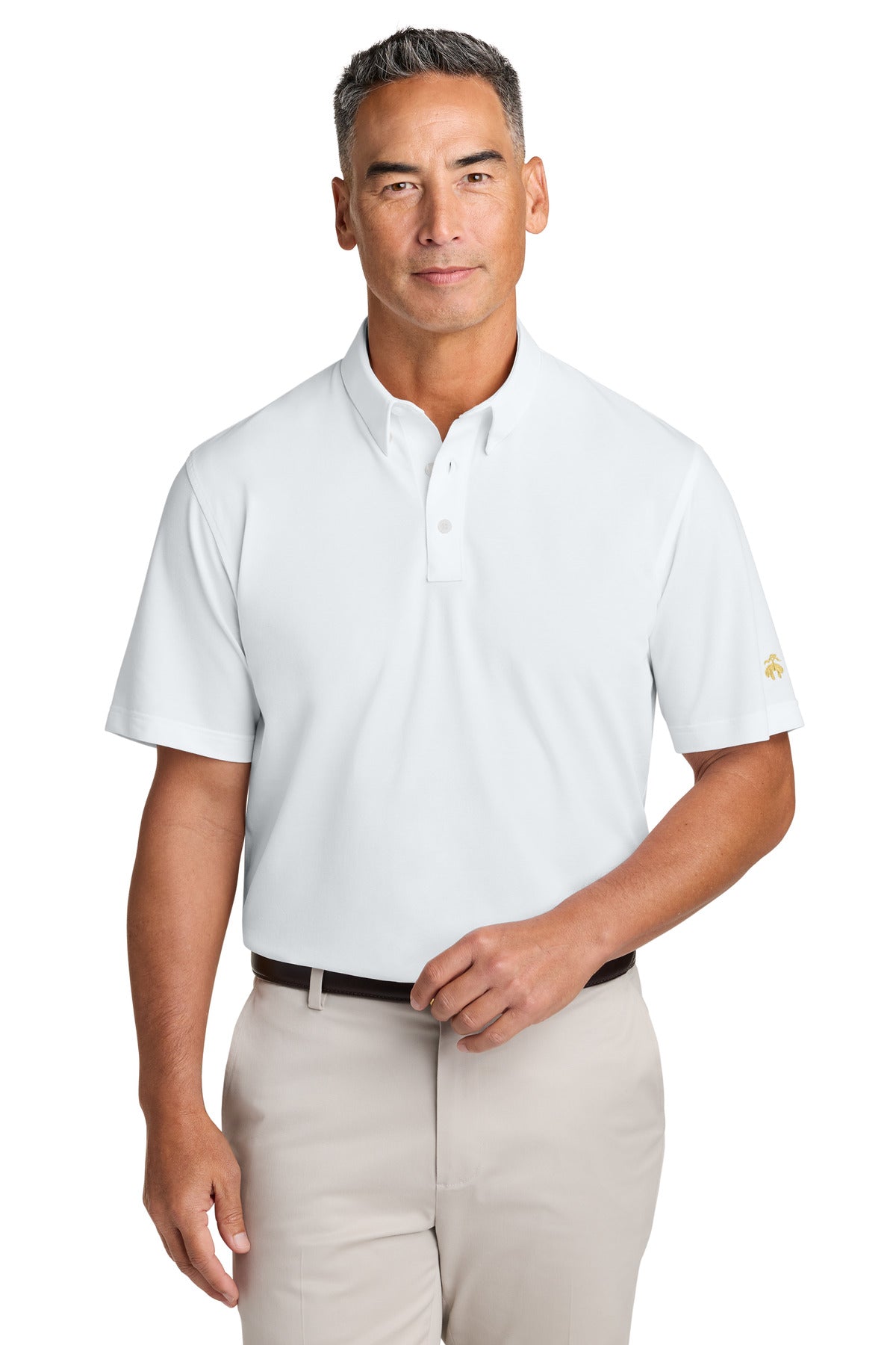 Custom White Pinpoint Pique Dress Polo BB18222, personalized by SanCanDo Swag in Argyle, TX