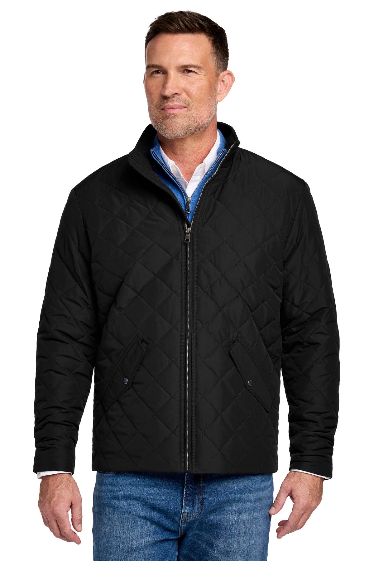 Custom Deep Black Quilted Jacket BB18600, personalized by SanCanDo Swag in Argyle, TX