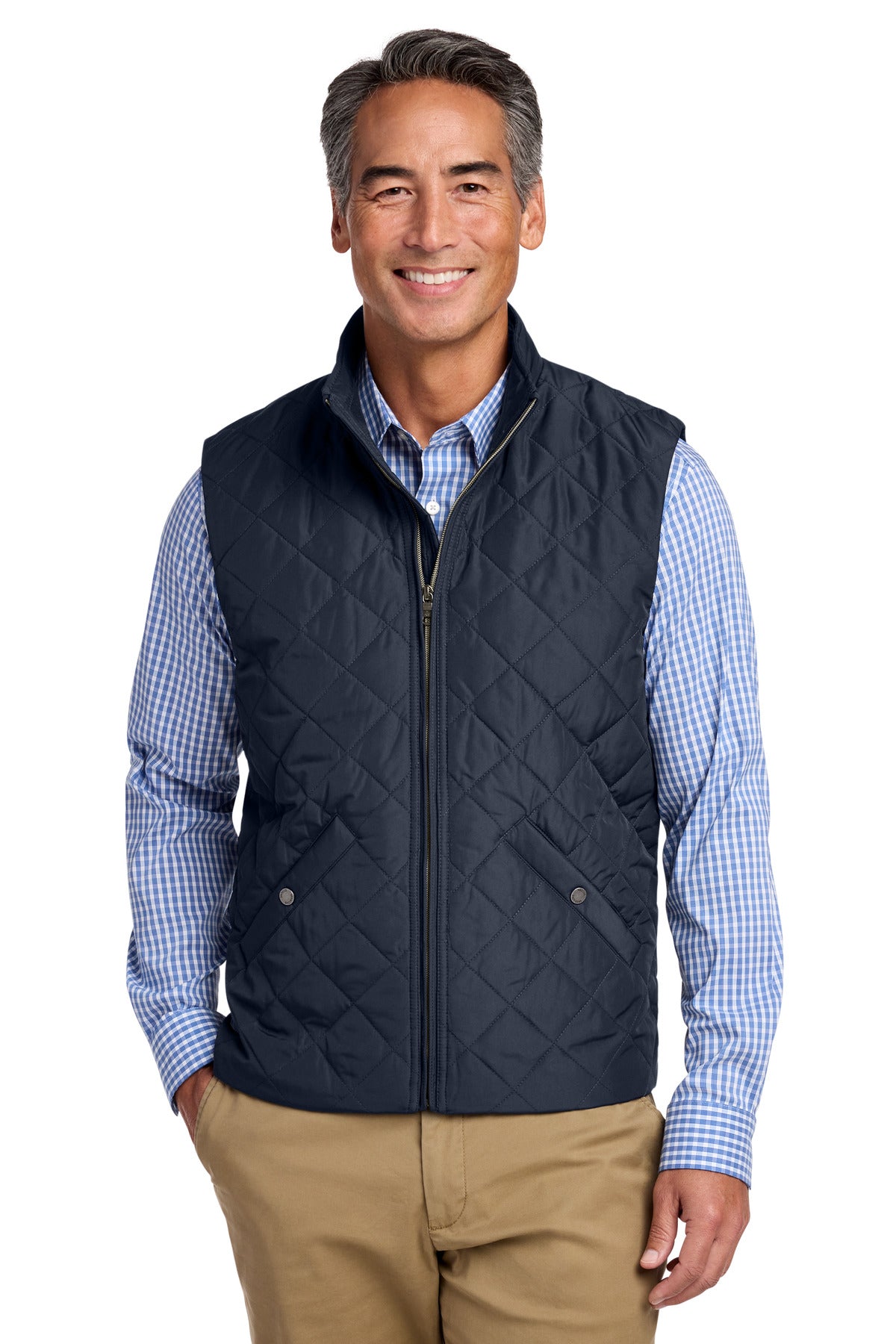 Custom Night Navy Quilted Vest BB18602, personalized by SanCanDo Swag in Argyle, TX