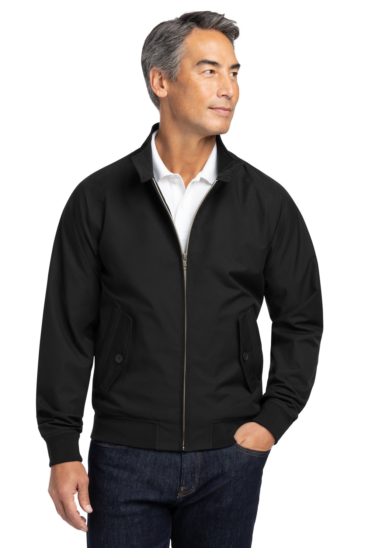 Custom Deep Black Bomber Jacket BB18604, personalized by SanCanDo Swag in Argyle, TX