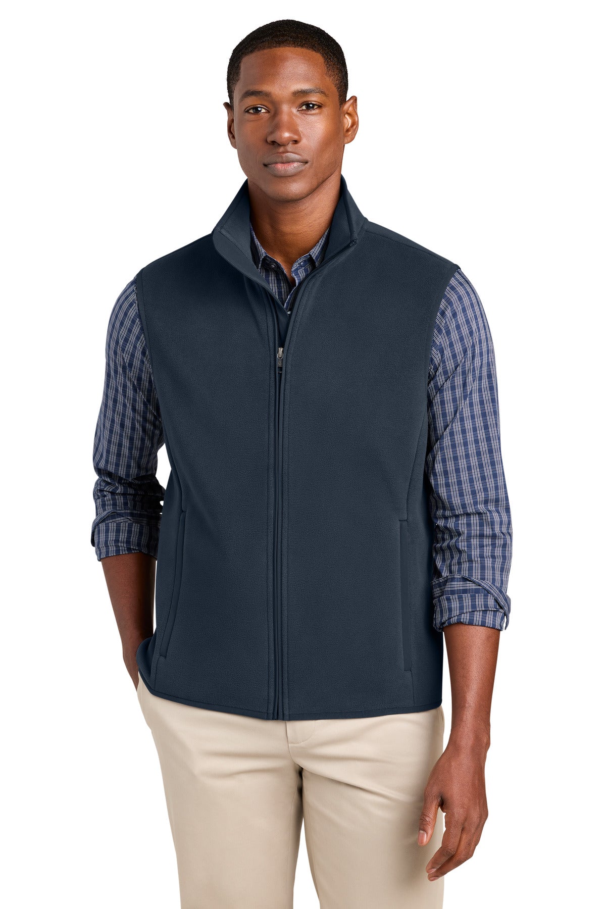 Custom Night Navy Fleece Vest BB18614, personalized by SanCanDo Swag in Argyle, TX