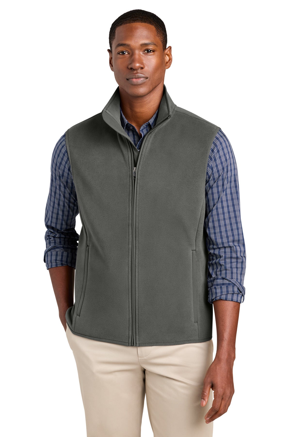 Custom Windsor Grey Fleece Vest BB18614, personalized by SanCanDo Swag in Argyle, TX