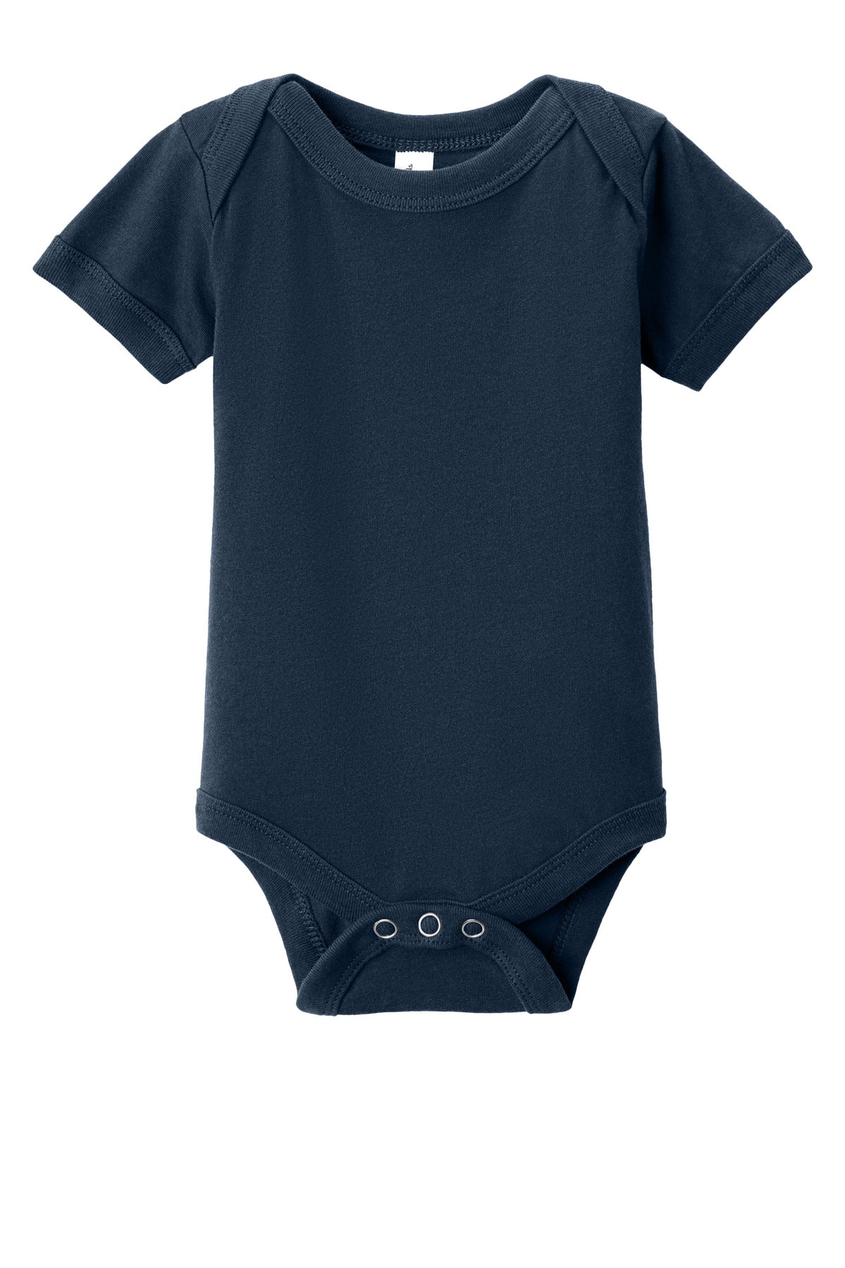 Custom Navy Infant Jersey Short Sleeve One Piece BC100B, personalized by SanCanDo Swag in Argyle, TX