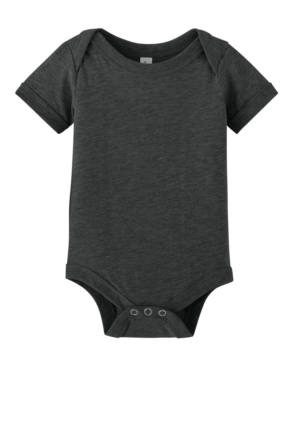 Custom Dark Grey Heather Infant Jersey Short Sleeve One Piece BC100B, personalized by SanCanDo Swag in Argyle, TX
