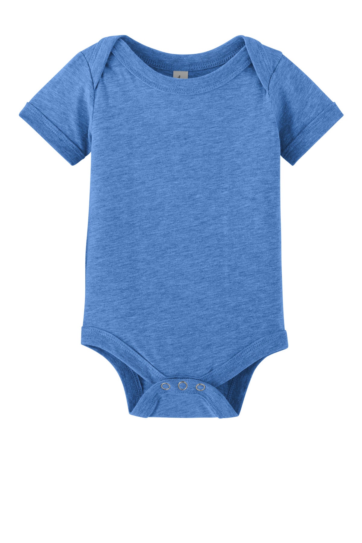Custom Heather Columbia Blue Infant Jersey Short Sleeve One Piece BC100B, personalized by SanCanDo Swag in Argyle, TX