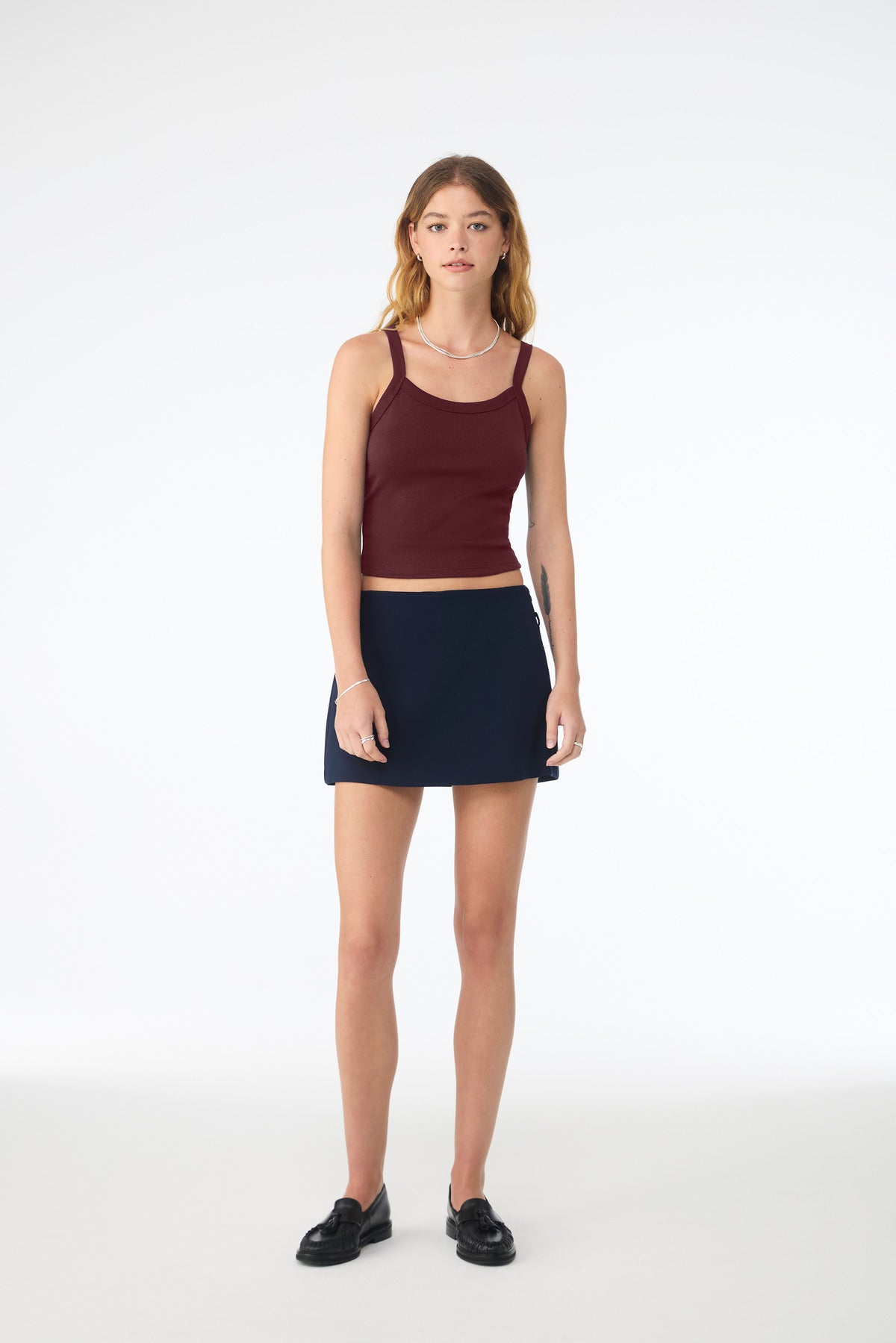 Custom Solid Maroon Blend Women's Micro Rib Spaghetti Strap Tank BC1012, personalized by SanCanDo Swag in Argyle, TX