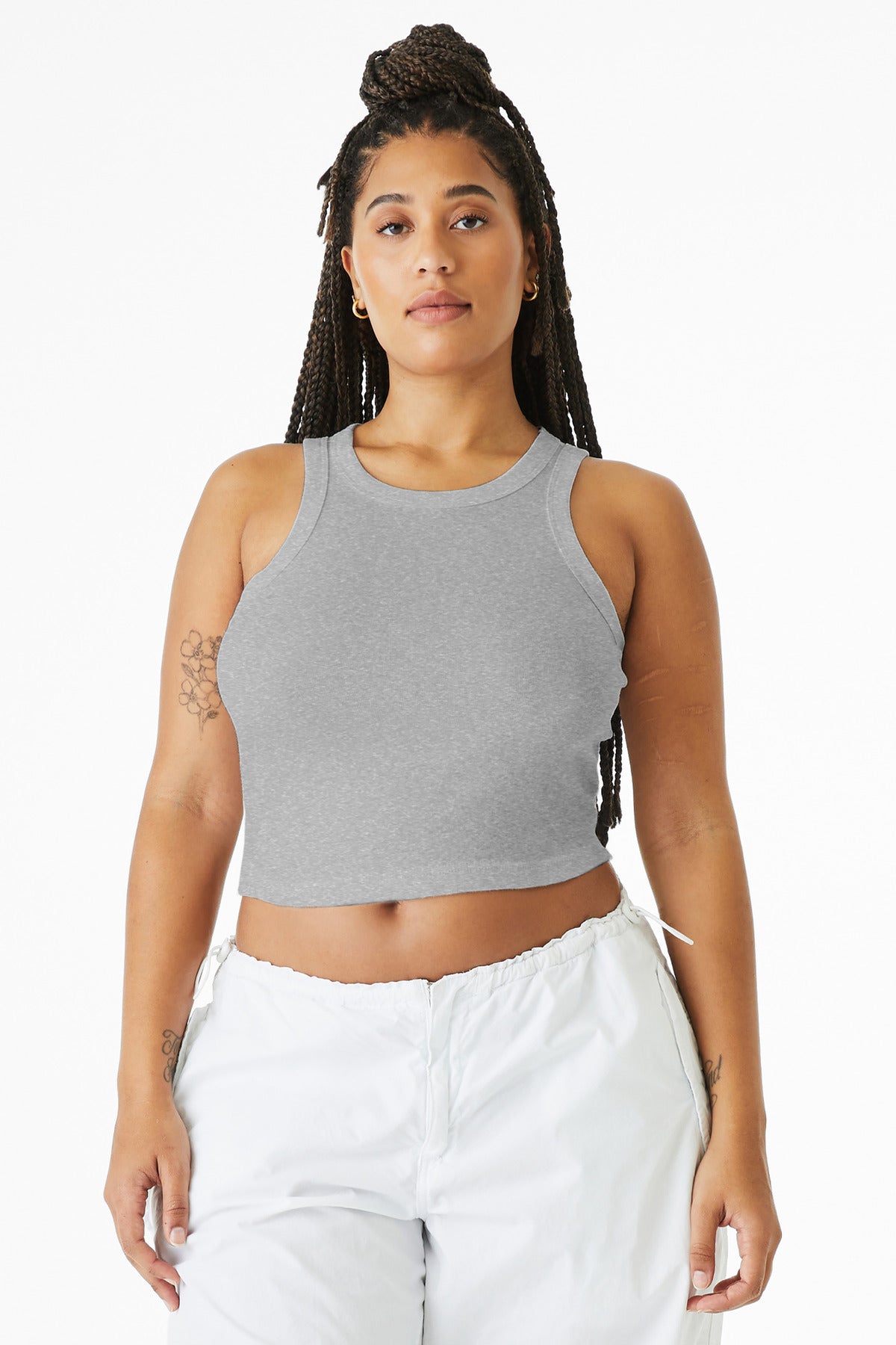 Custom Athletic Heather Women's Micro Rib Racer Tank BC1019, personalized by SanCanDo Swag in Argyle, TX