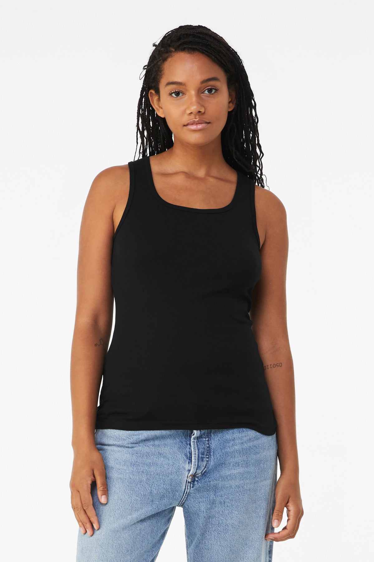 Custom Black Women's Baby Rib Tank BC1080, personalized by SanCanDo Swag in Argyle, TX