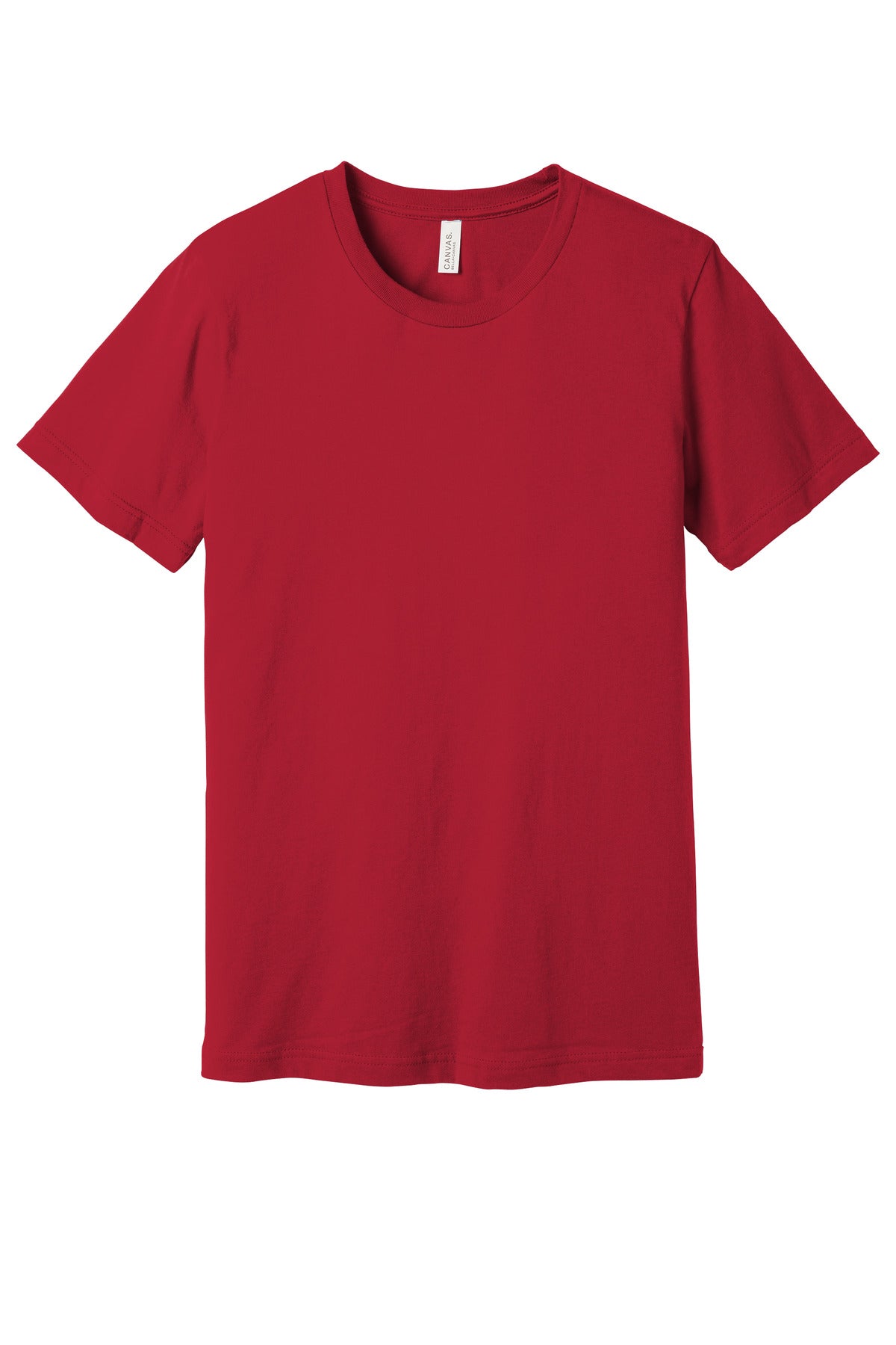 Custom Canvas Red Unisex Jersey Tee BC3001, personalized by SanCanDo Swag in Argyle, TX