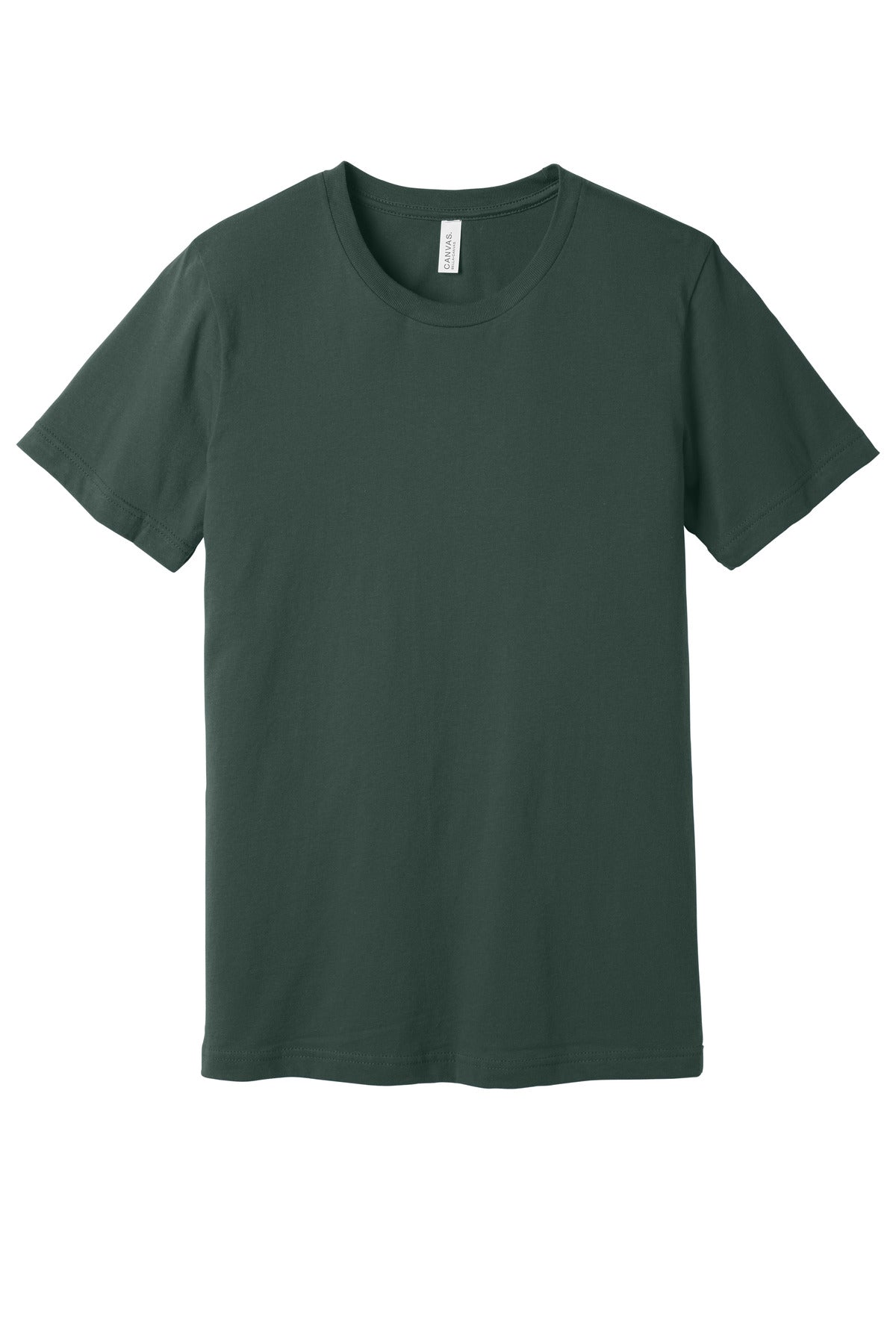 Custom Hunter Green Unisex Jersey Tee BC3001, personalized by SanCanDo Swag in Argyle, TX