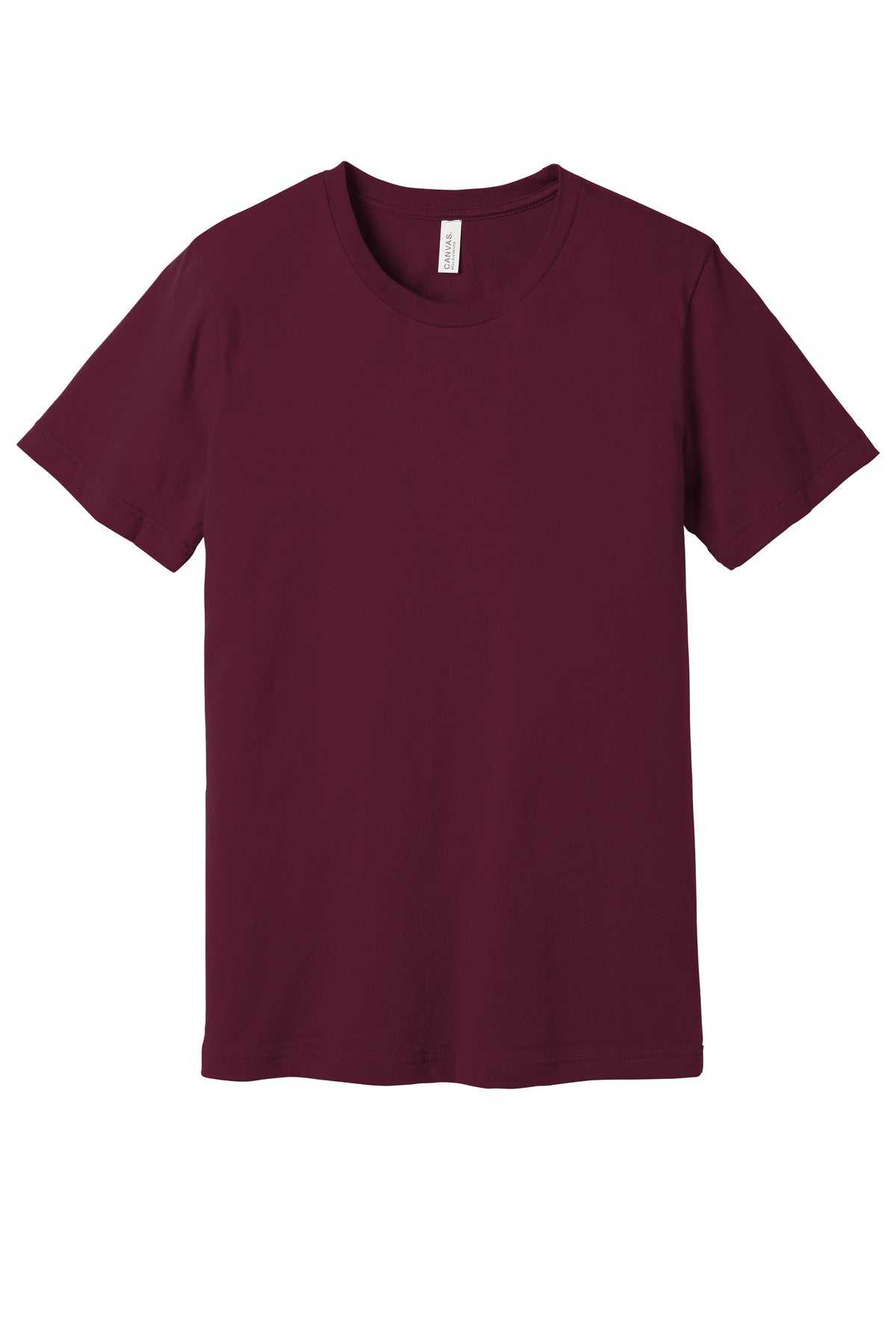 Custom Maroon Unisex Jersey Tee BC3001, personalized by SanCanDo Swag in Argyle, TX