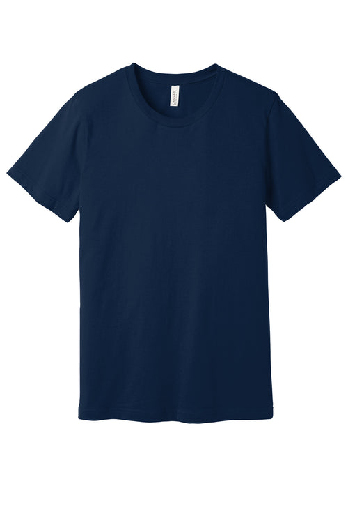 Custom Navy Unisex Jersey Tee BC3001, personalized by SanCanDo Swag in Argyle, TX