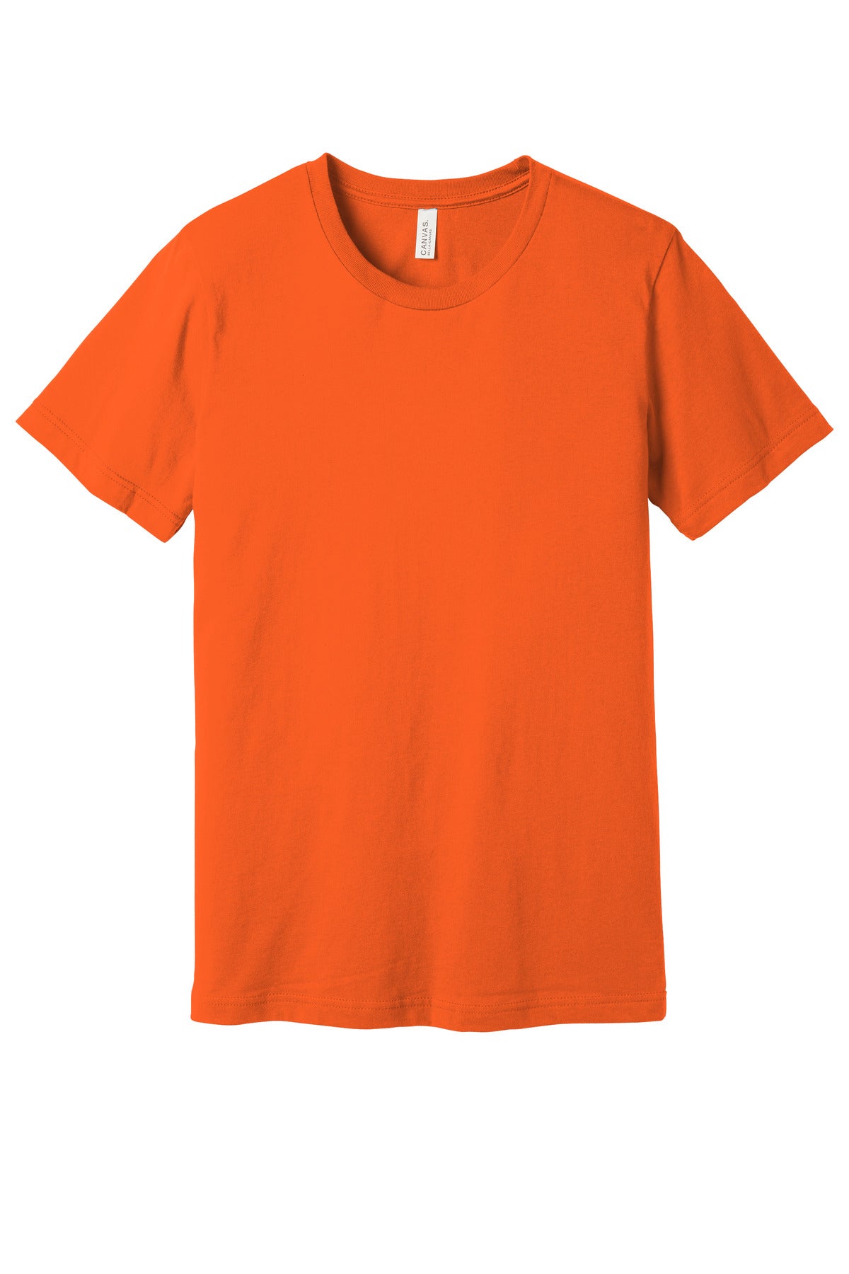 Custom Orange Unisex Jersey Tee BC3001, personalized by SanCanDo Swag in Argyle, TX