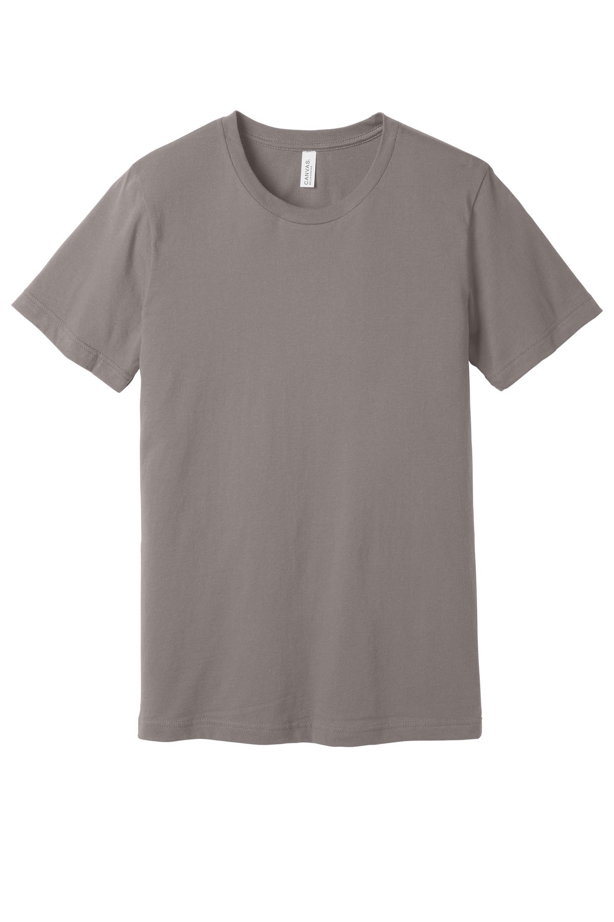 Custom Pebble Brown Unisex Jersey Tee BC3001, personalized by SanCanDo Swag in Argyle, TX