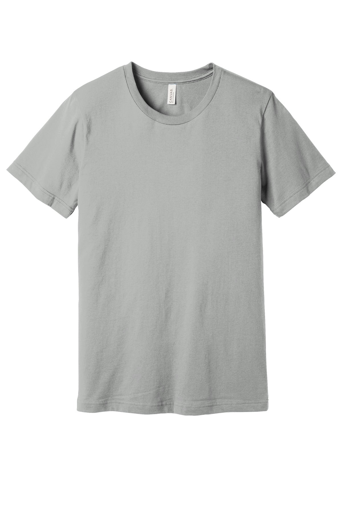 Custom Silver Unisex Jersey Tee BC3001, personalized by SanCanDo Swag in Argyle, TX