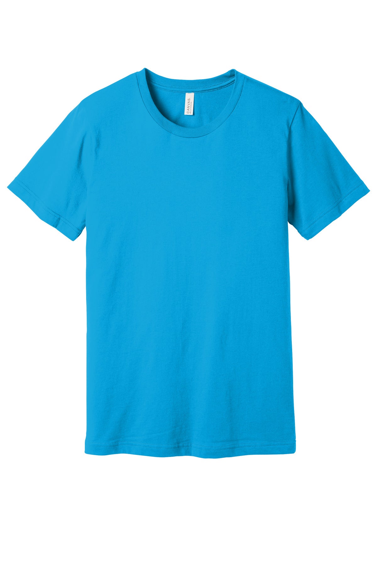 Custom Turquoise Unisex Jersey Tee BC3001, personalized by SanCanDo Swag in Argyle, TX