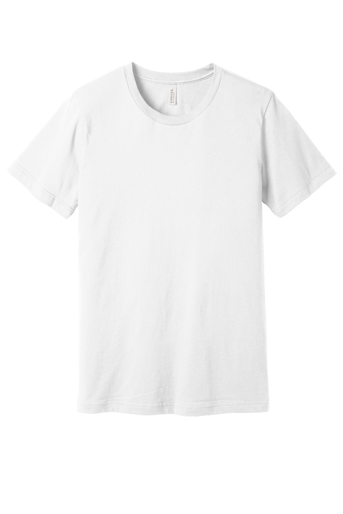 Custom White Unisex Jersey Tee BC3001, personalized by SanCanDo Swag in Argyle, TX