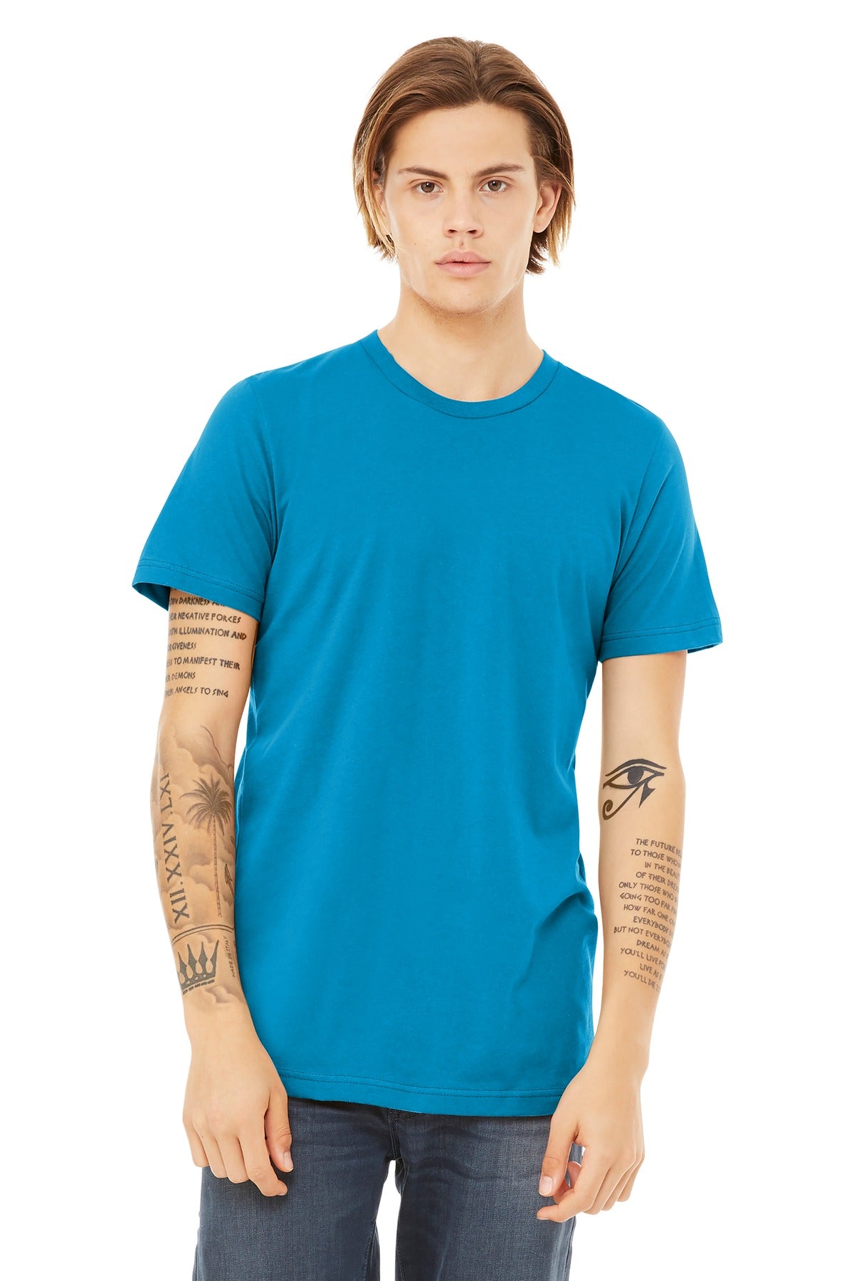 Custom Aqua Bella Jersey Tee 3001, personalized by SanCanDo Swag in Argyle, TX