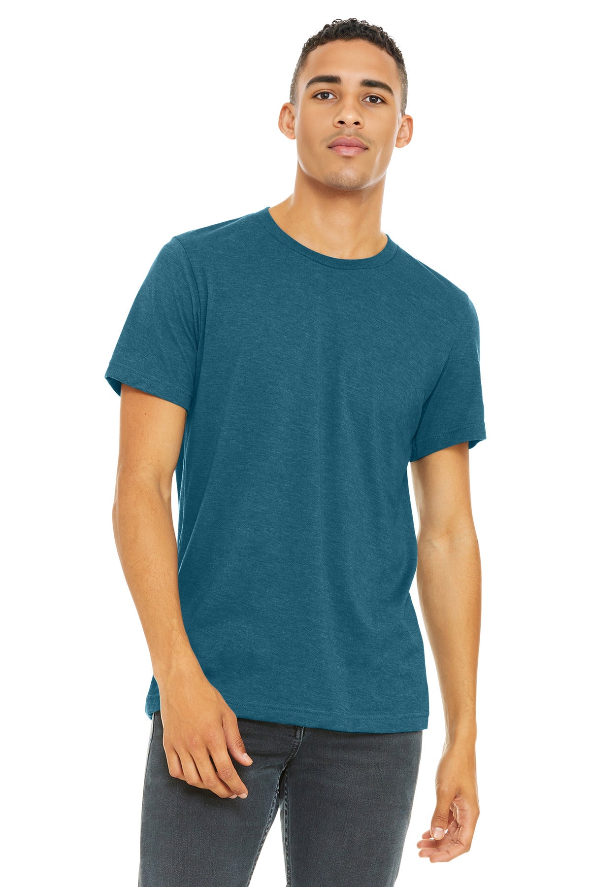 Custom Heather Deep Teal Heather CVC Tee BC3001CVC, personalized by SanCanDo Swag in Argyle, TX