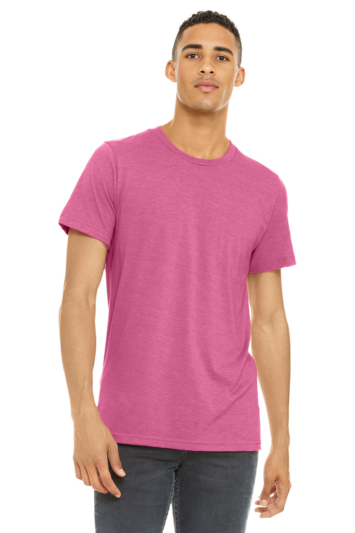 Custom Heather Charity Pink Heather CVC Tee BC3001CVC, personalized by SanCanDo Swag in Argyle, TX