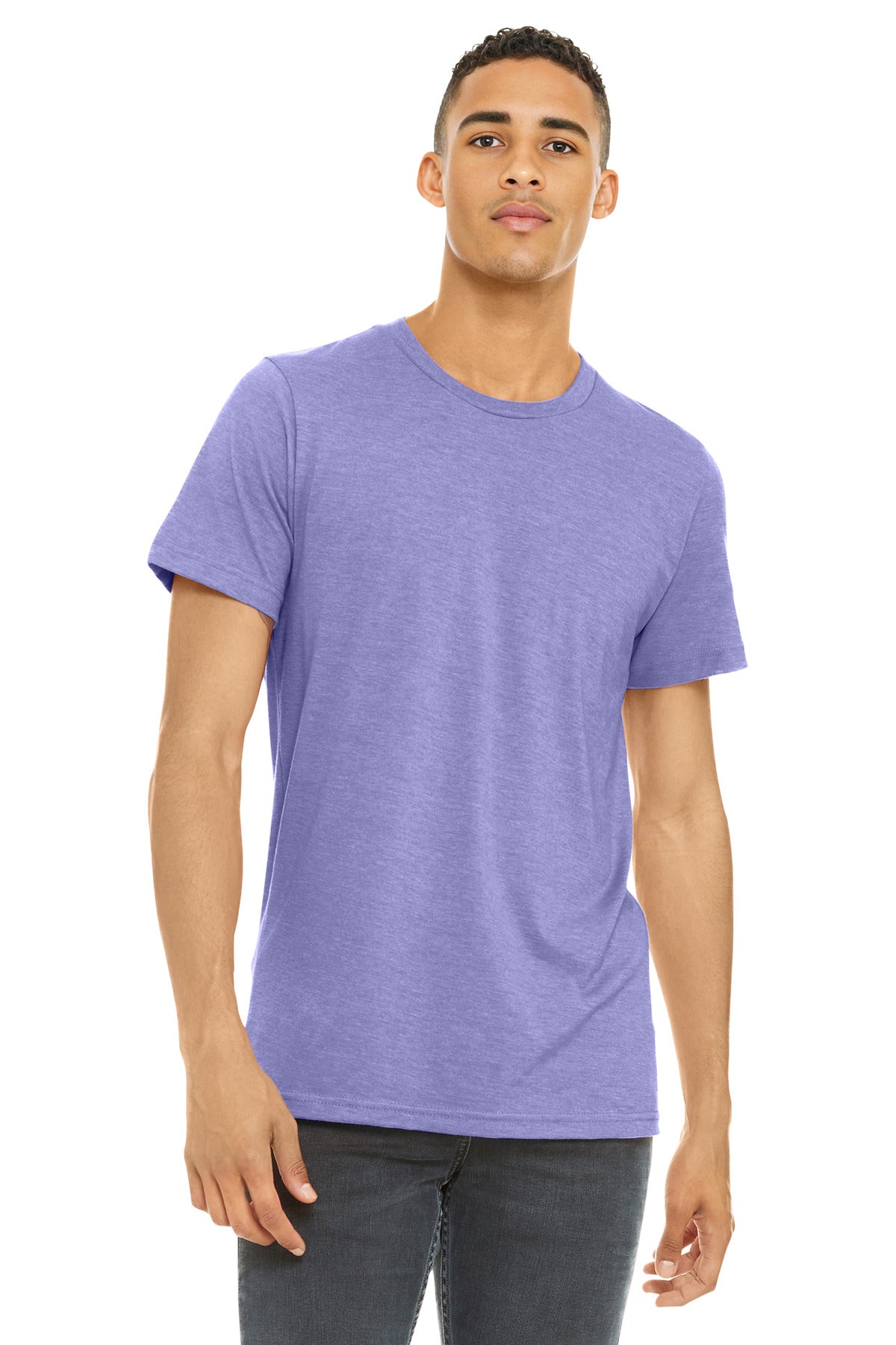 Custom Heather Dark Lavender Heather CVC Tee BC3001CVC, personalized by SanCanDo Swag in Argyle, TX