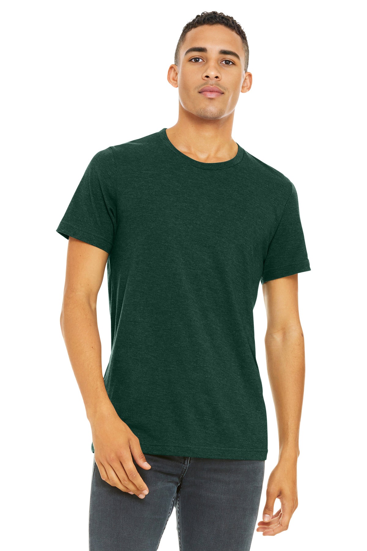Custom Heather Emerald Heather CVC Tee BC3001CVC, personalized by SanCanDo Swag in Argyle, TX
