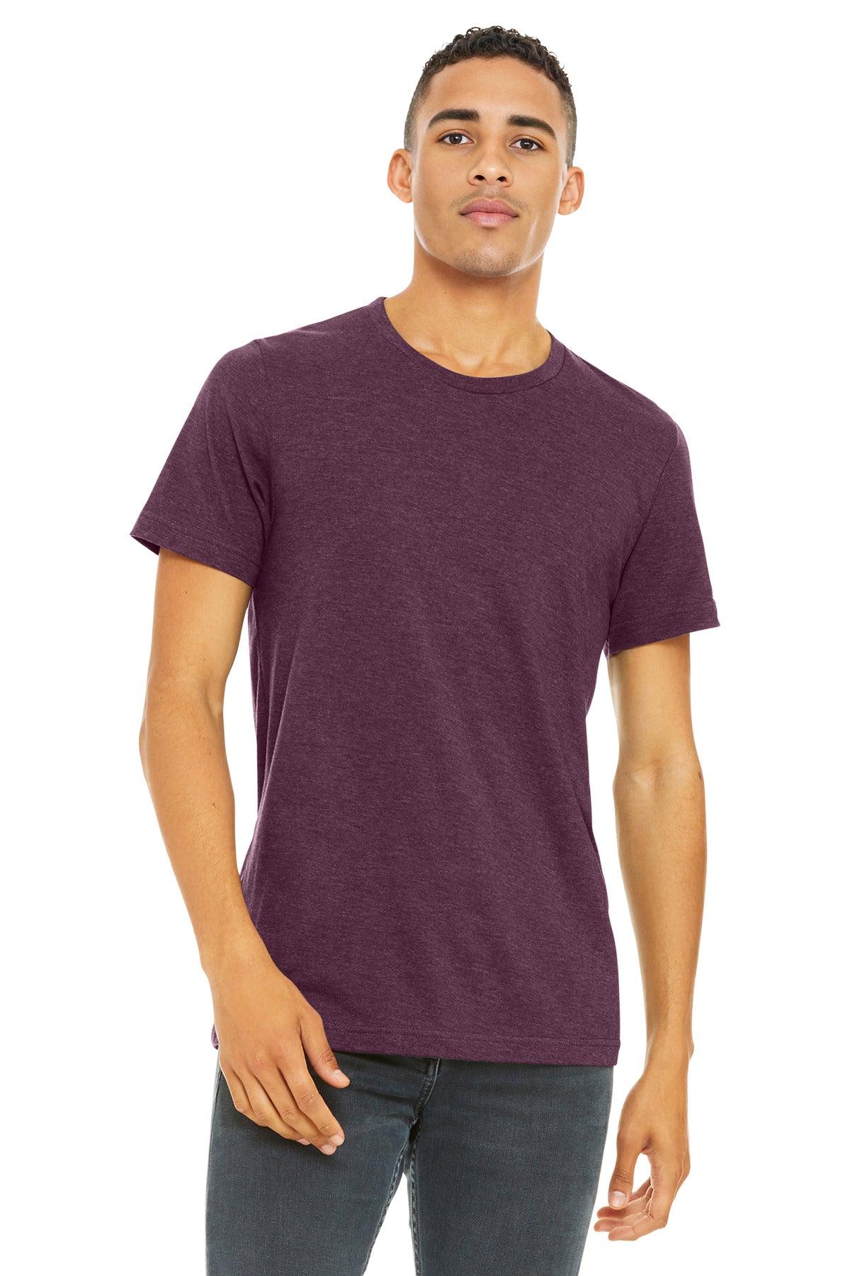 Custom Heather Maroon Heather CVC Tee BC3001CVC, personalized by SanCanDo Swag in Argyle, TX