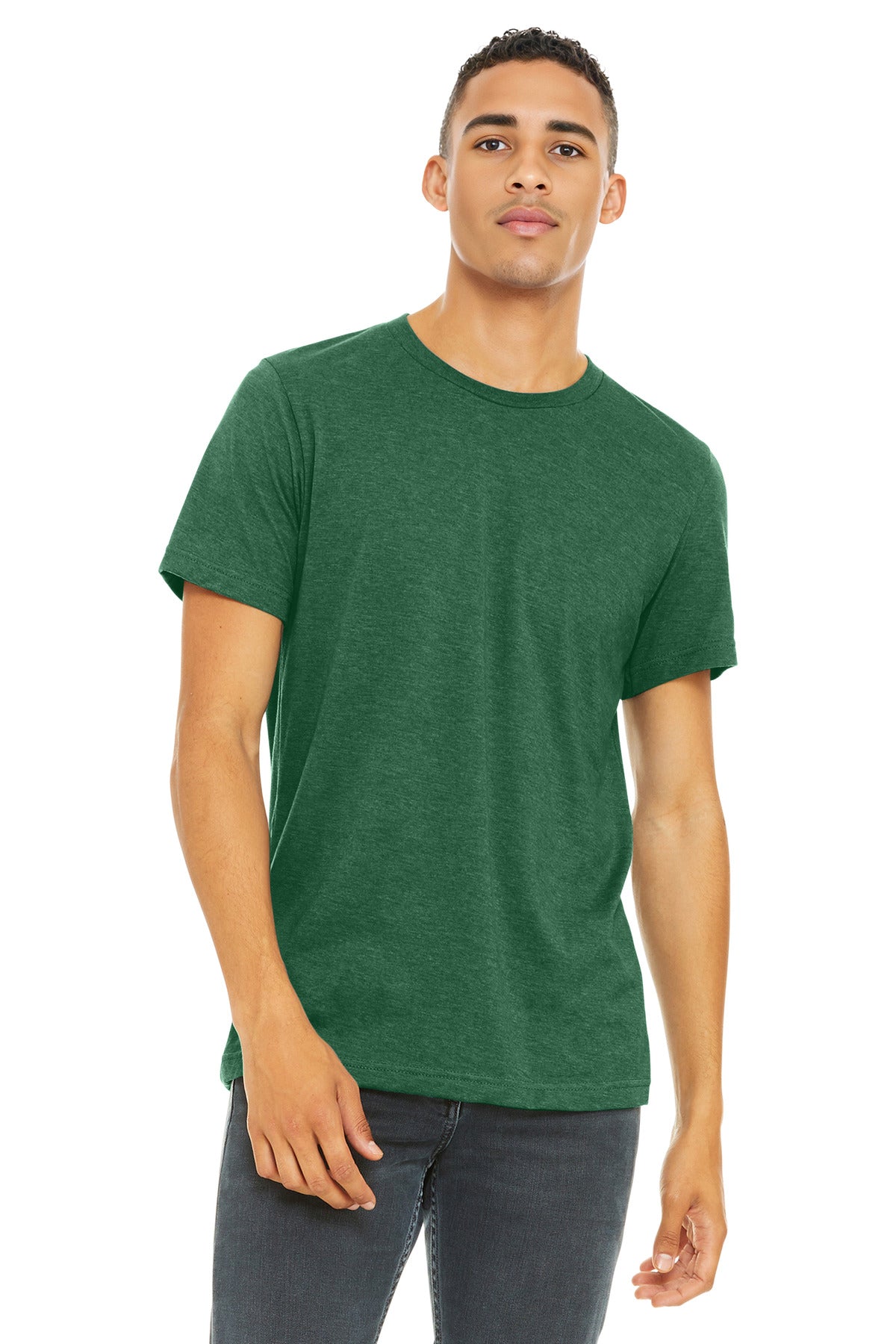 Custom Heather Grass Green Heather CVC Tee BC3001CVC, personalized by SanCanDo Swag in Argyle, TX