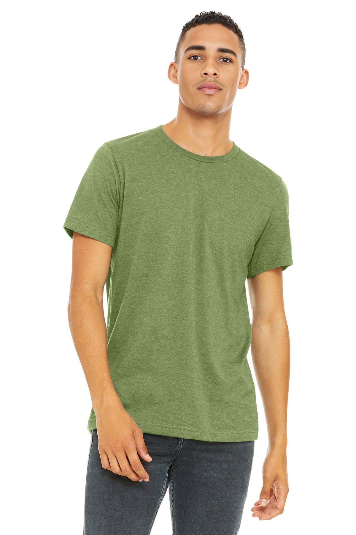 Custom Heather Green Heather CVC Tee BC3001CVC, personalized by SanCanDo Swag in Argyle, TX