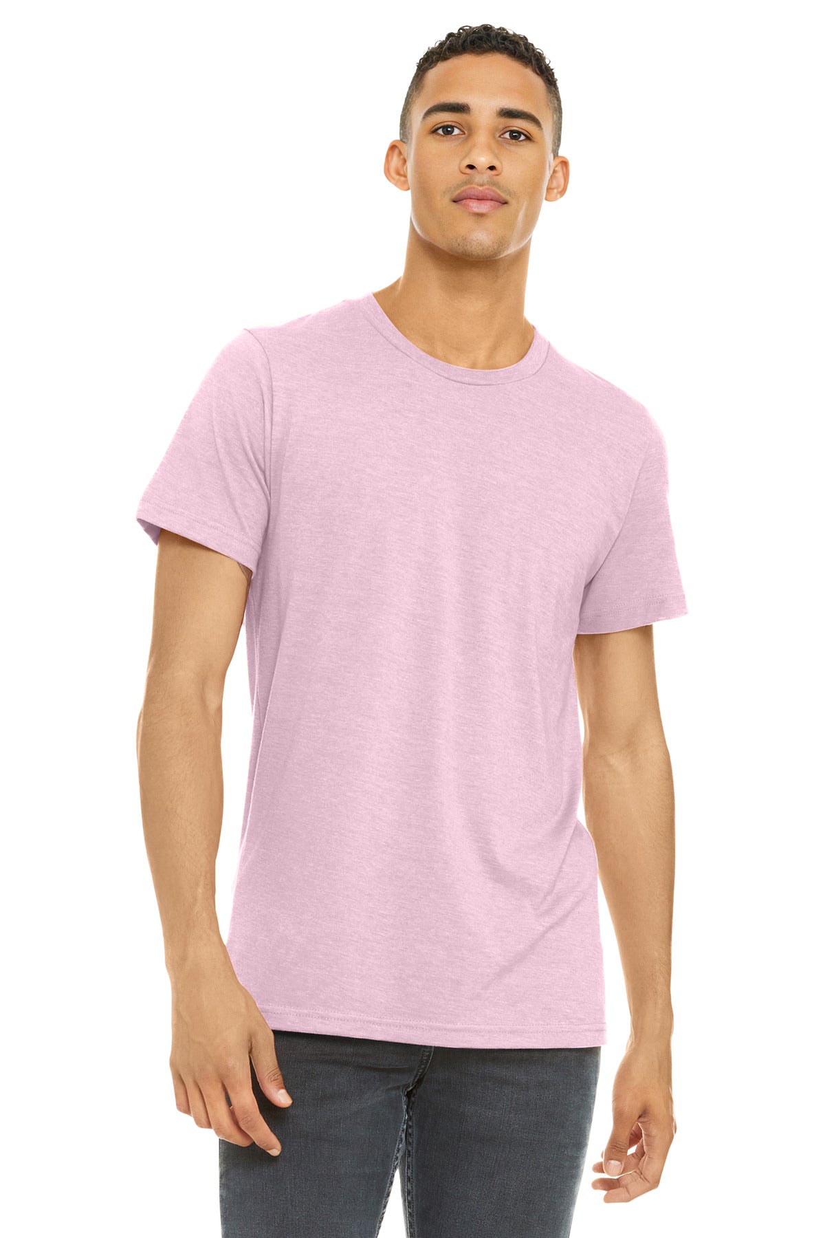 Custom Heather Pink Heather CVC Tee BC3001CVC, personalized by SanCanDo Swag in Argyle, TX