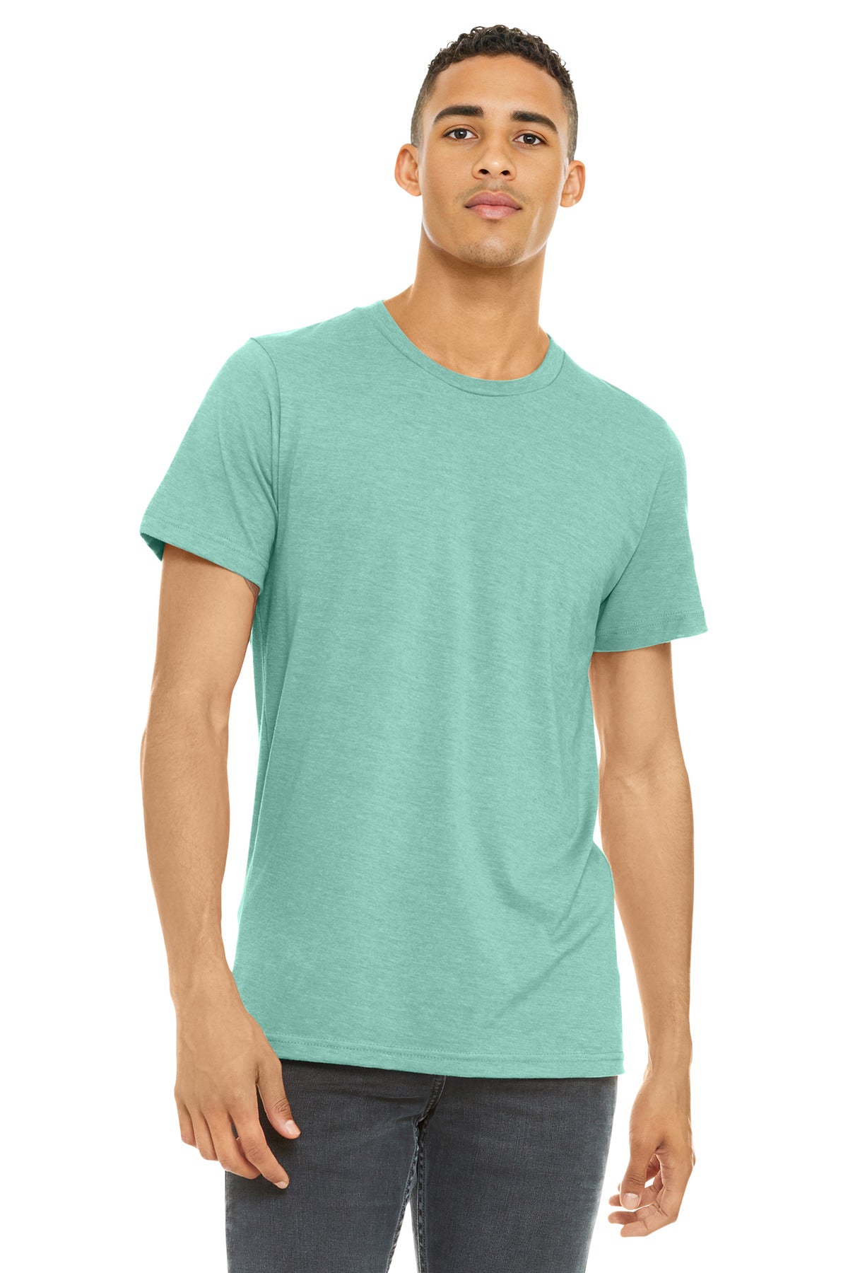 Custom Heather Mint Heather CVC Tee BC3001CVC, personalized by SanCanDo Swag in Argyle, TX